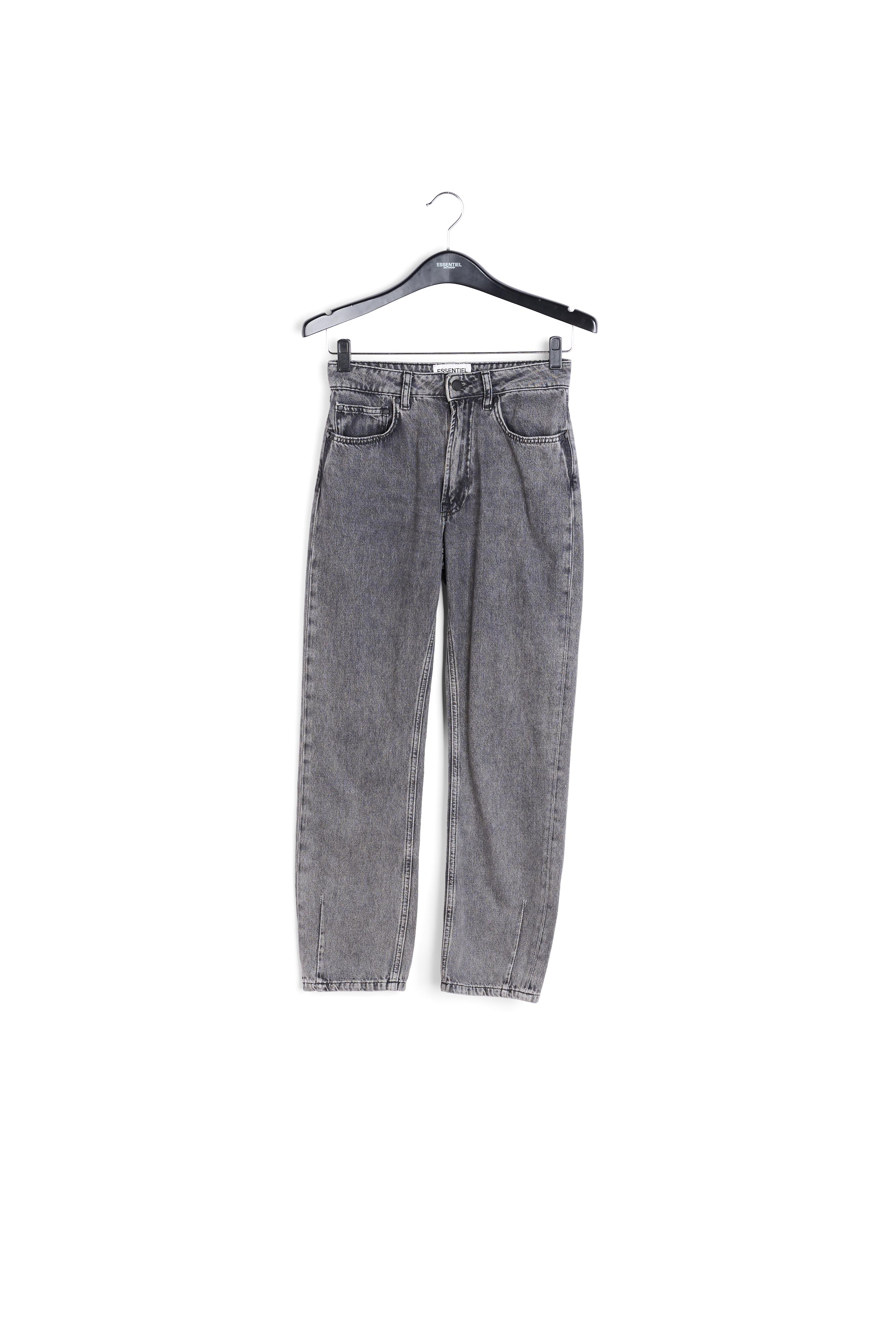 Grey cropped high-rise jeans RE—SSENTIEL second-hand photo 1