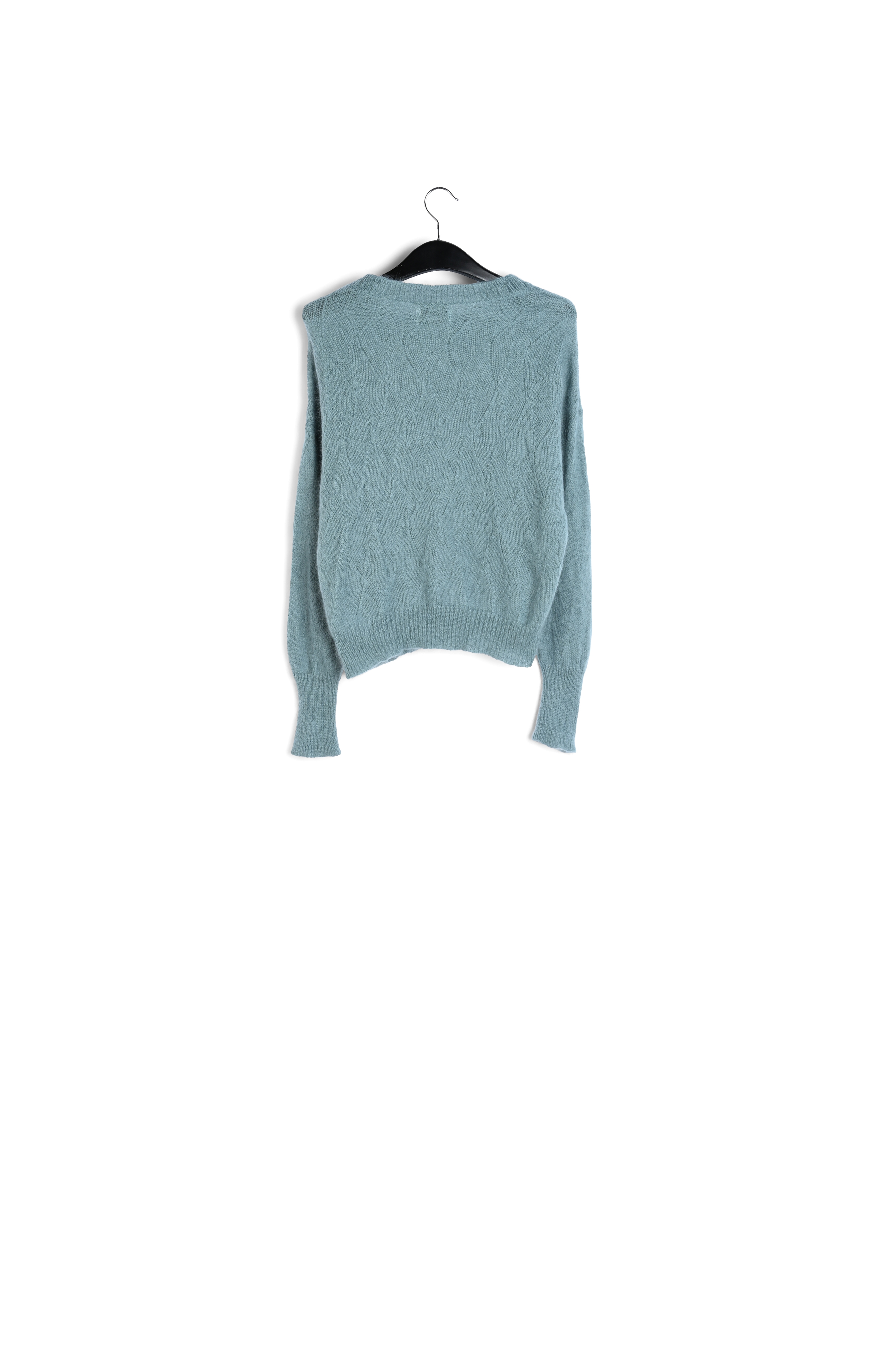 Pull bleu ajouré en mohair RE—SSENTIEL seconde main photo 2
