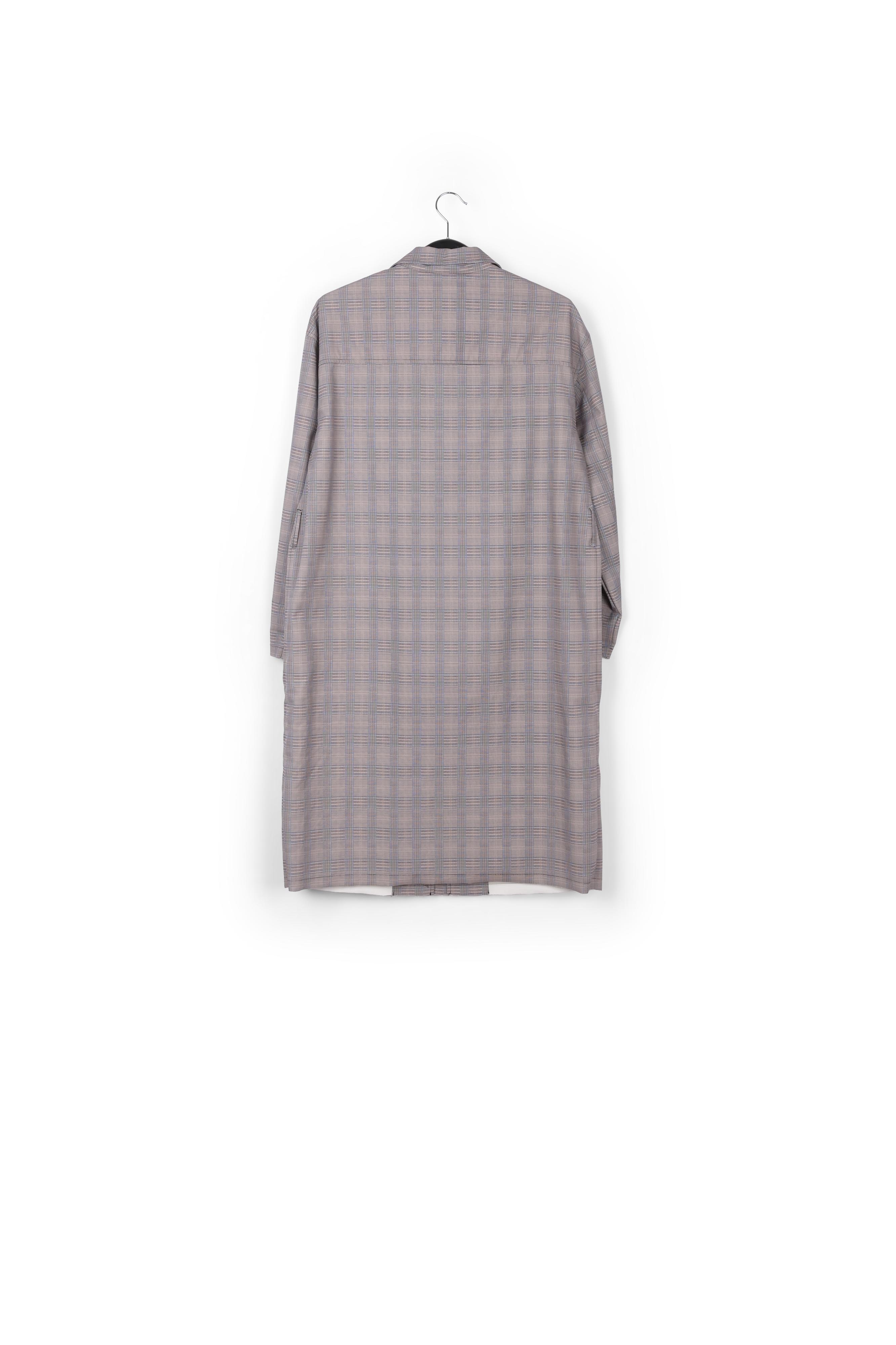 Grijze oversized jas met tartanmotief RE—SSENTIEL tweedehands photo 2