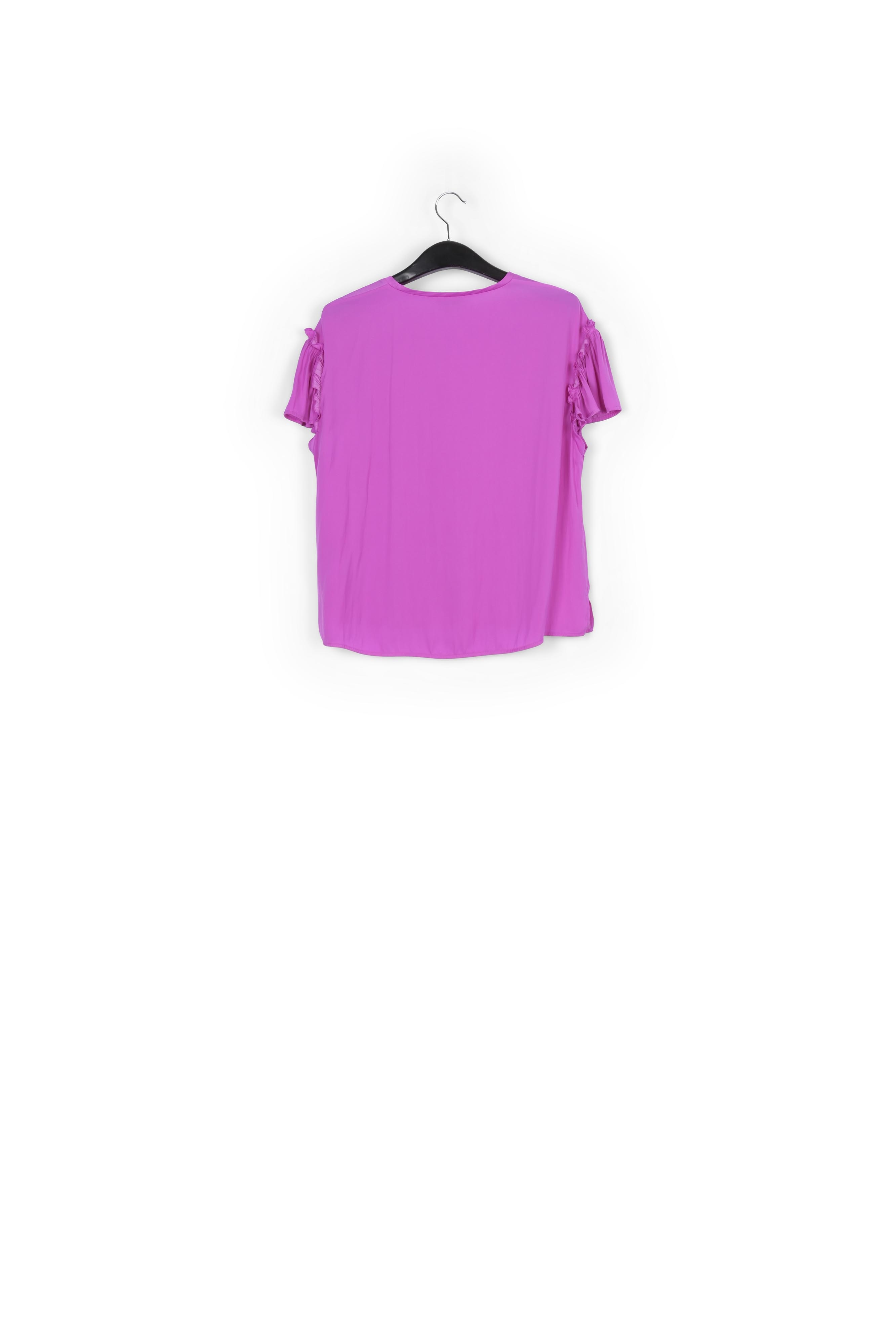 Lilac ruffled short-sleeve top RE—SSENTIEL second-hand photo 2