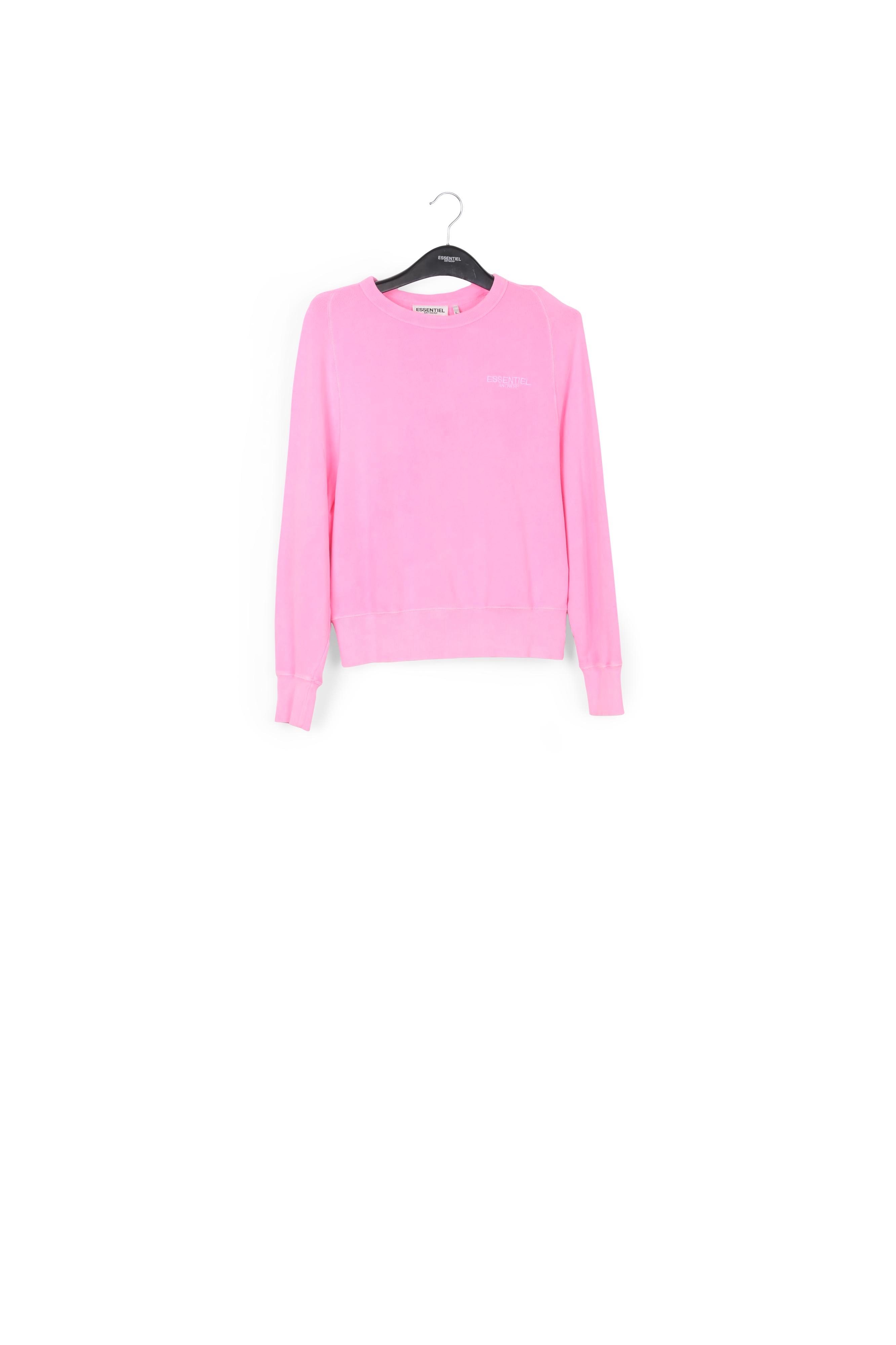 Neonroze katoenjersey sweater met logo RE—SSENTIEL tweedehands photo 1
