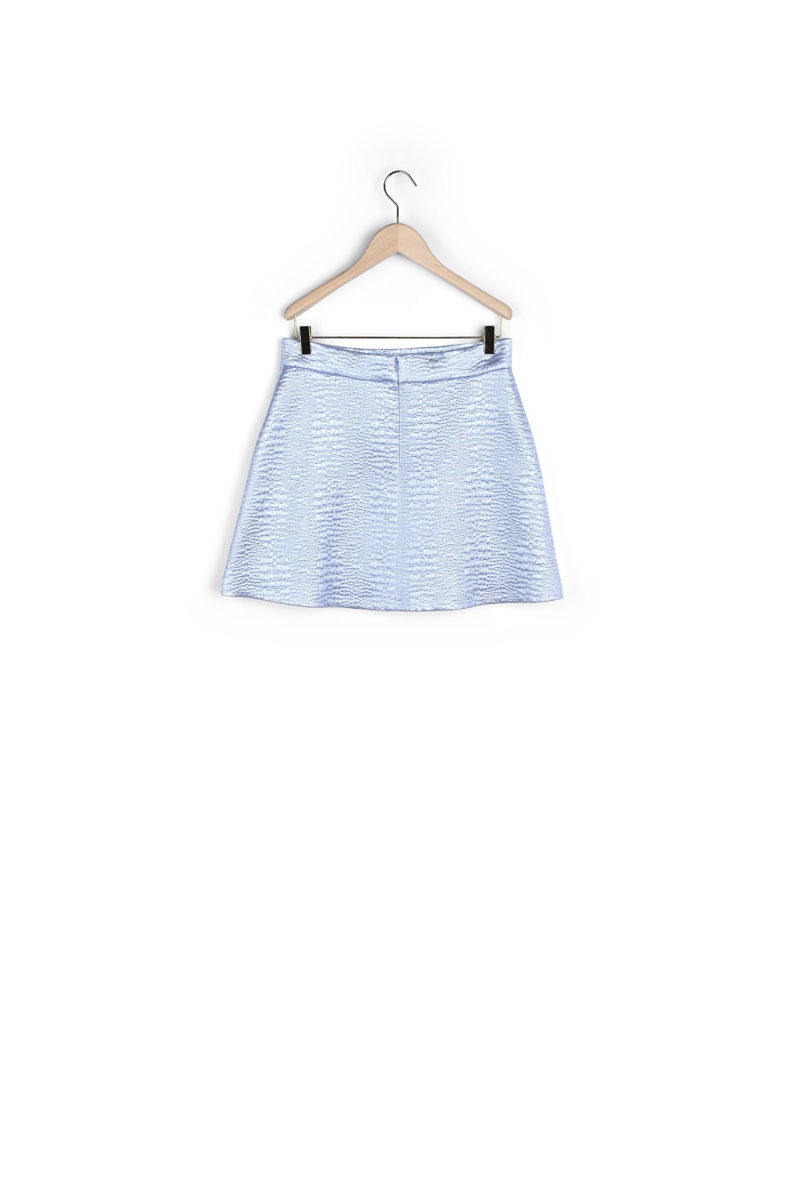 Jupe Jaina bleu clair en jacquard lurex Tara Jarmon seconde main photo 2
