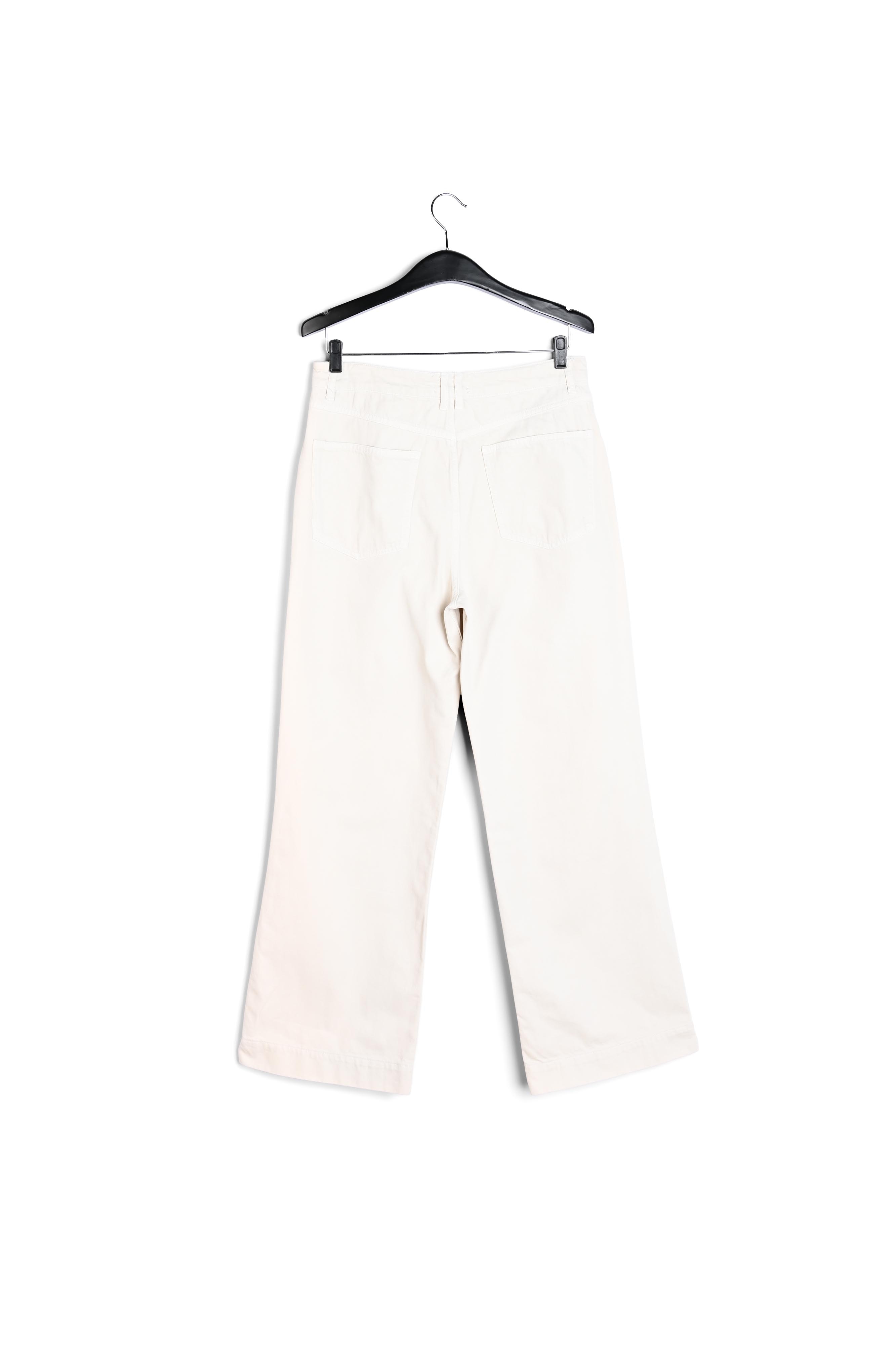 Off-white denim wide-leg jeans RE—SSENTIEL second-hand photo 2