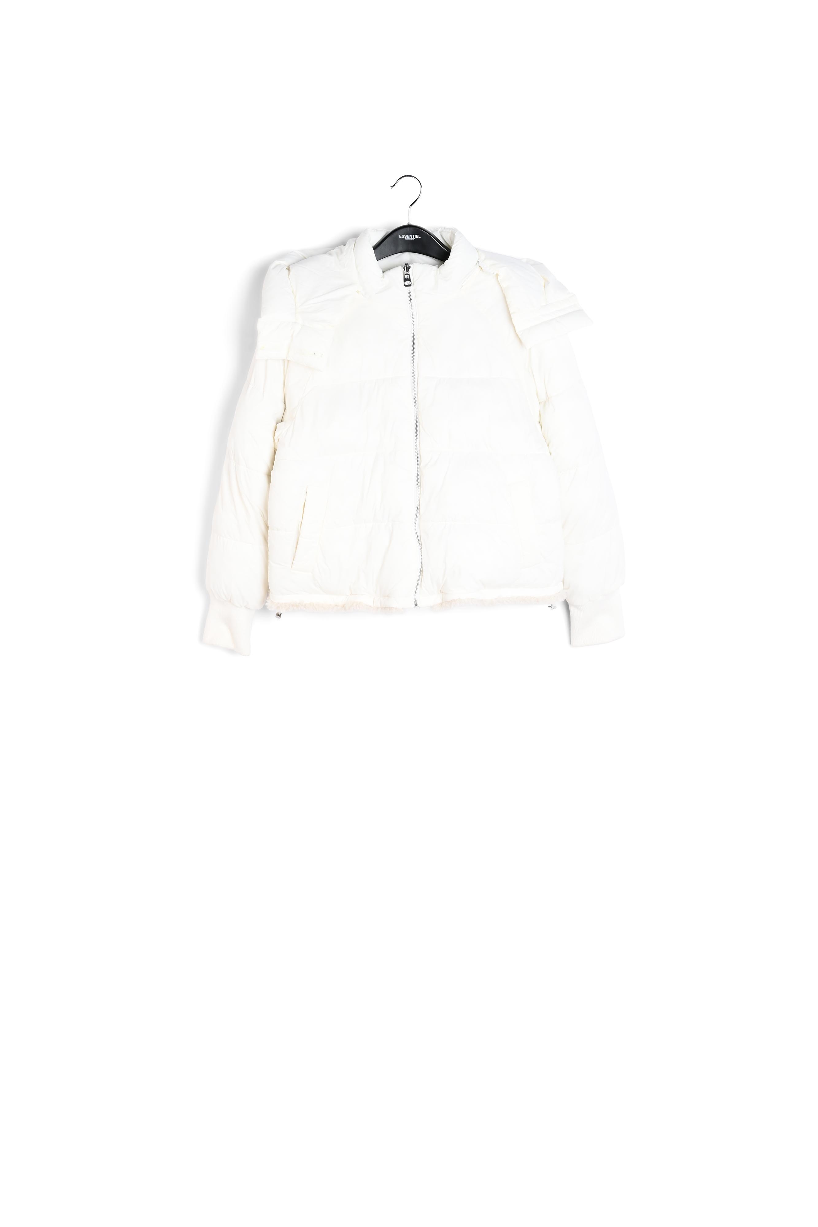 Off-white faux fur puffer jacket RE—SSENTIEL second-hand photo 1