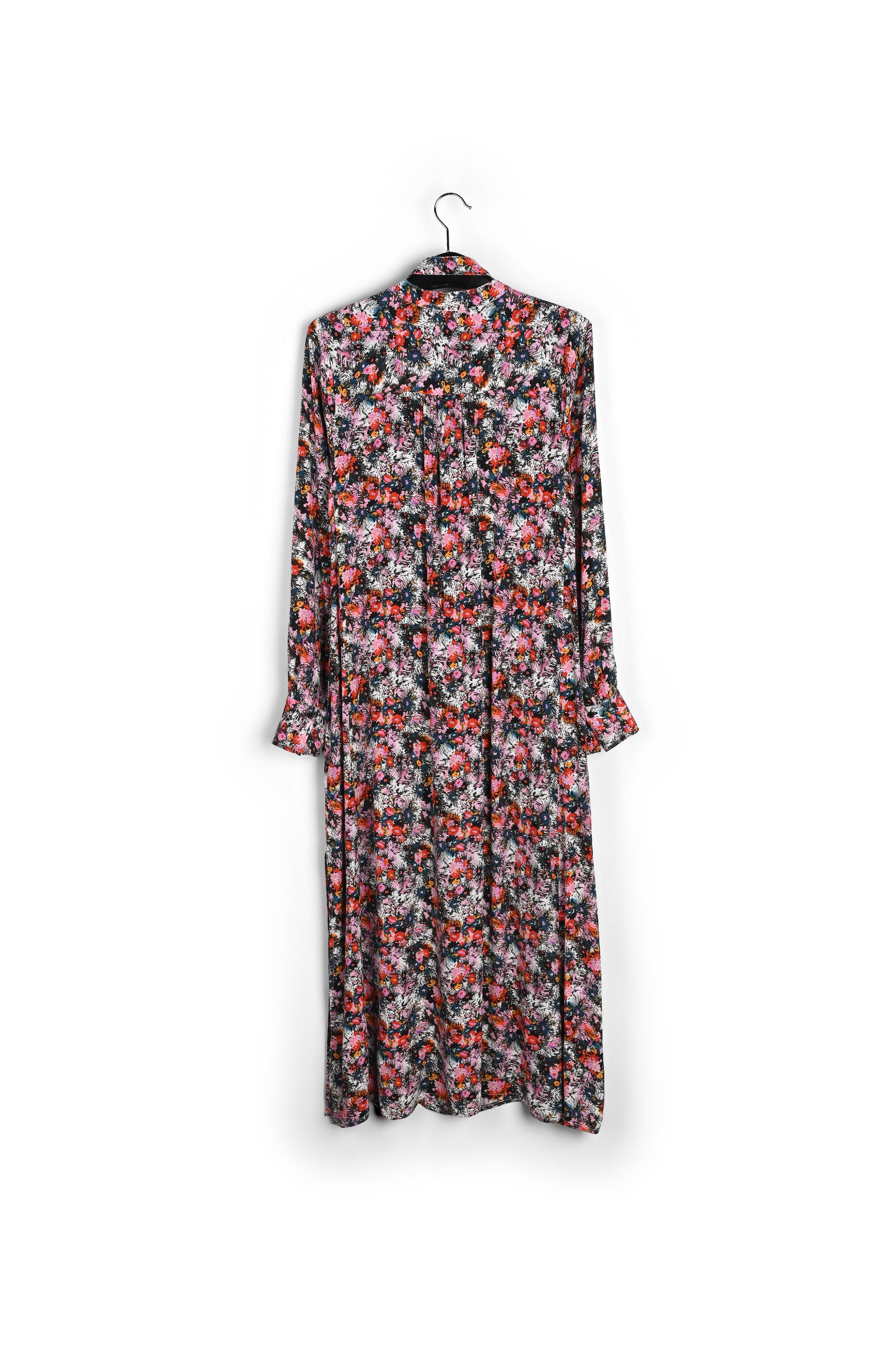 Pink floral print a-line shirt dress RE—SSENTIEL second-hand photo 2
