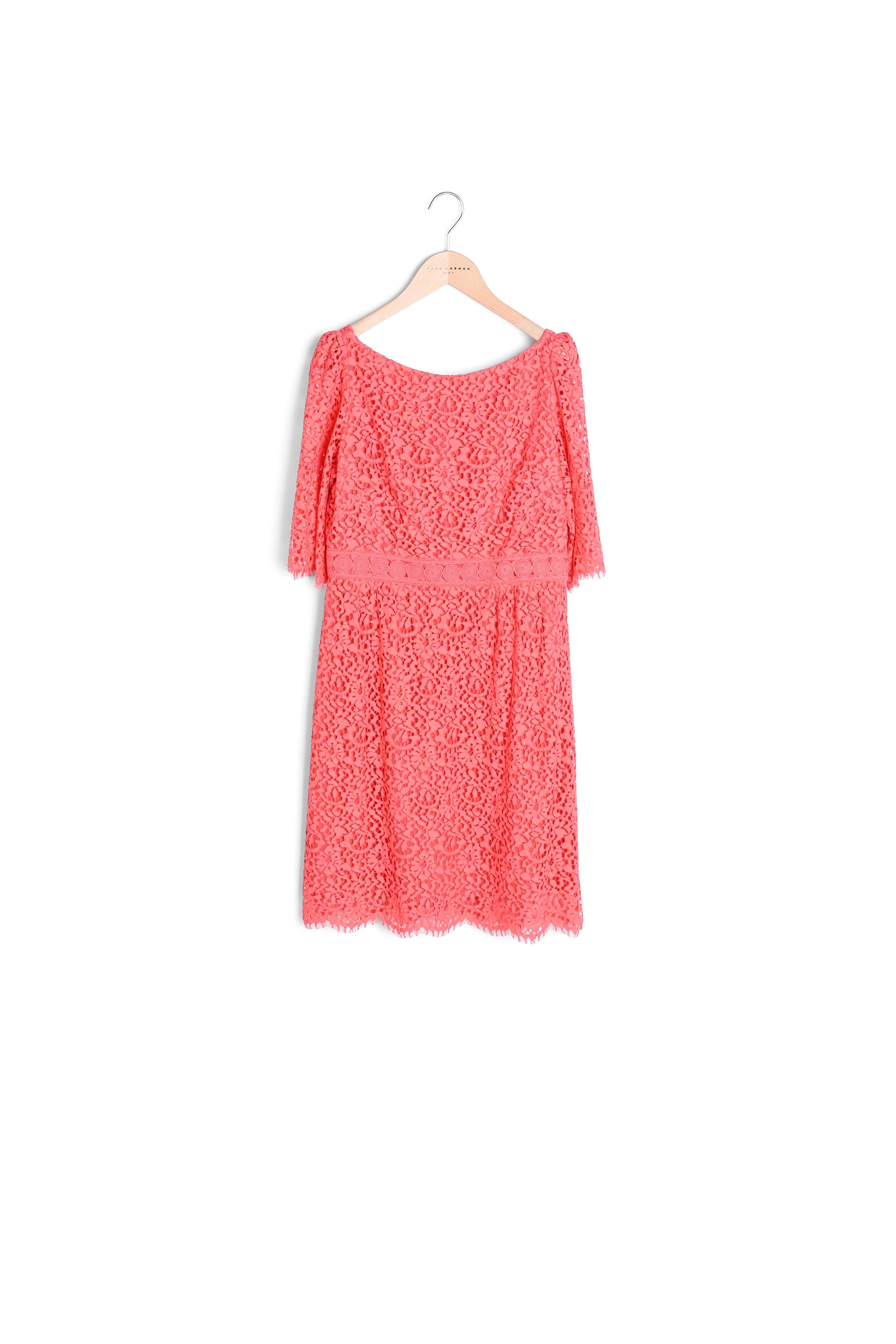 Robe en dentelle vieux rose Tara Jarmon seconde main photo 2