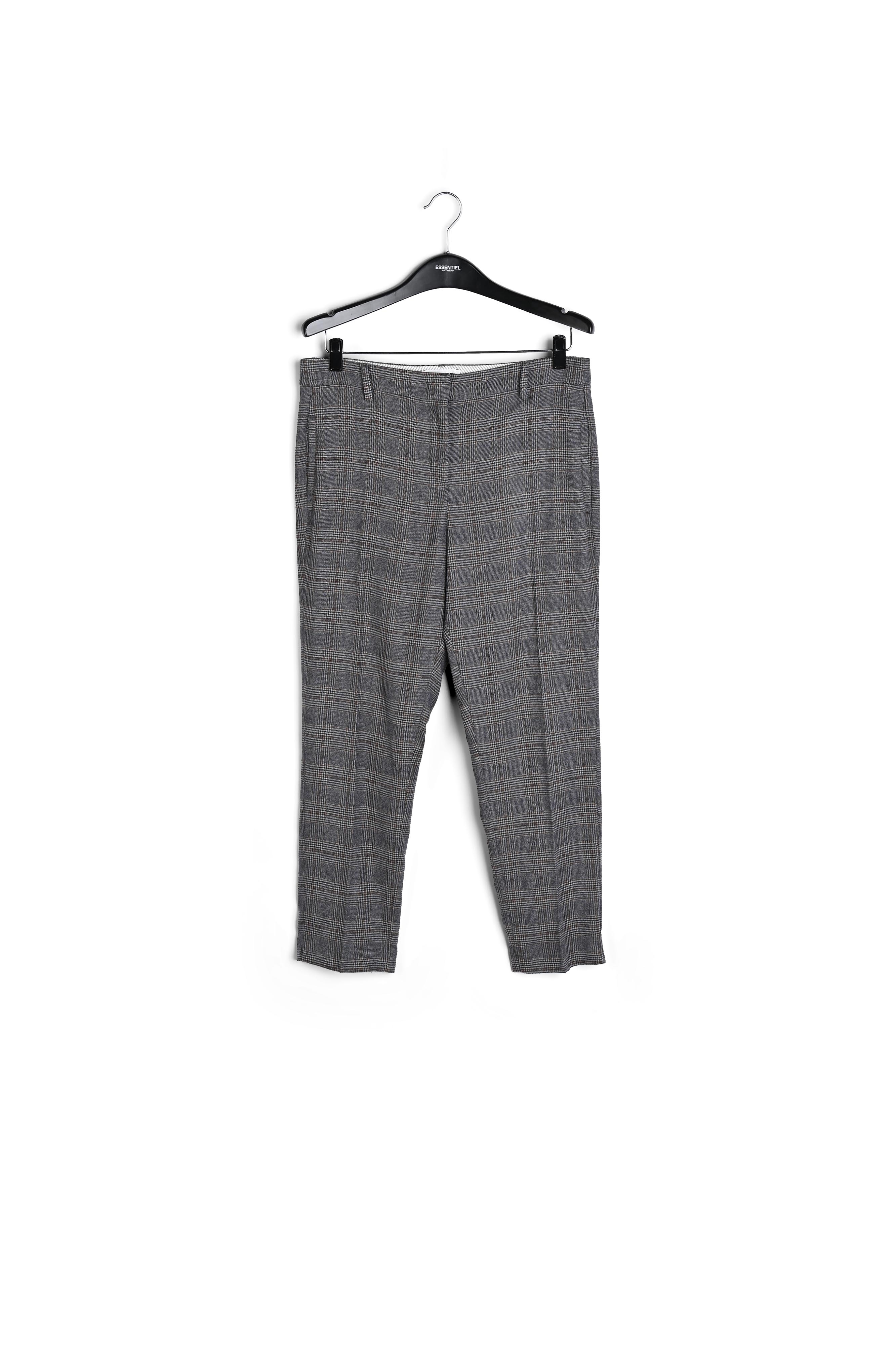 Donkergrijze, geklede broek met ruitjes RE—SSENTIEL tweedehands photo 1
