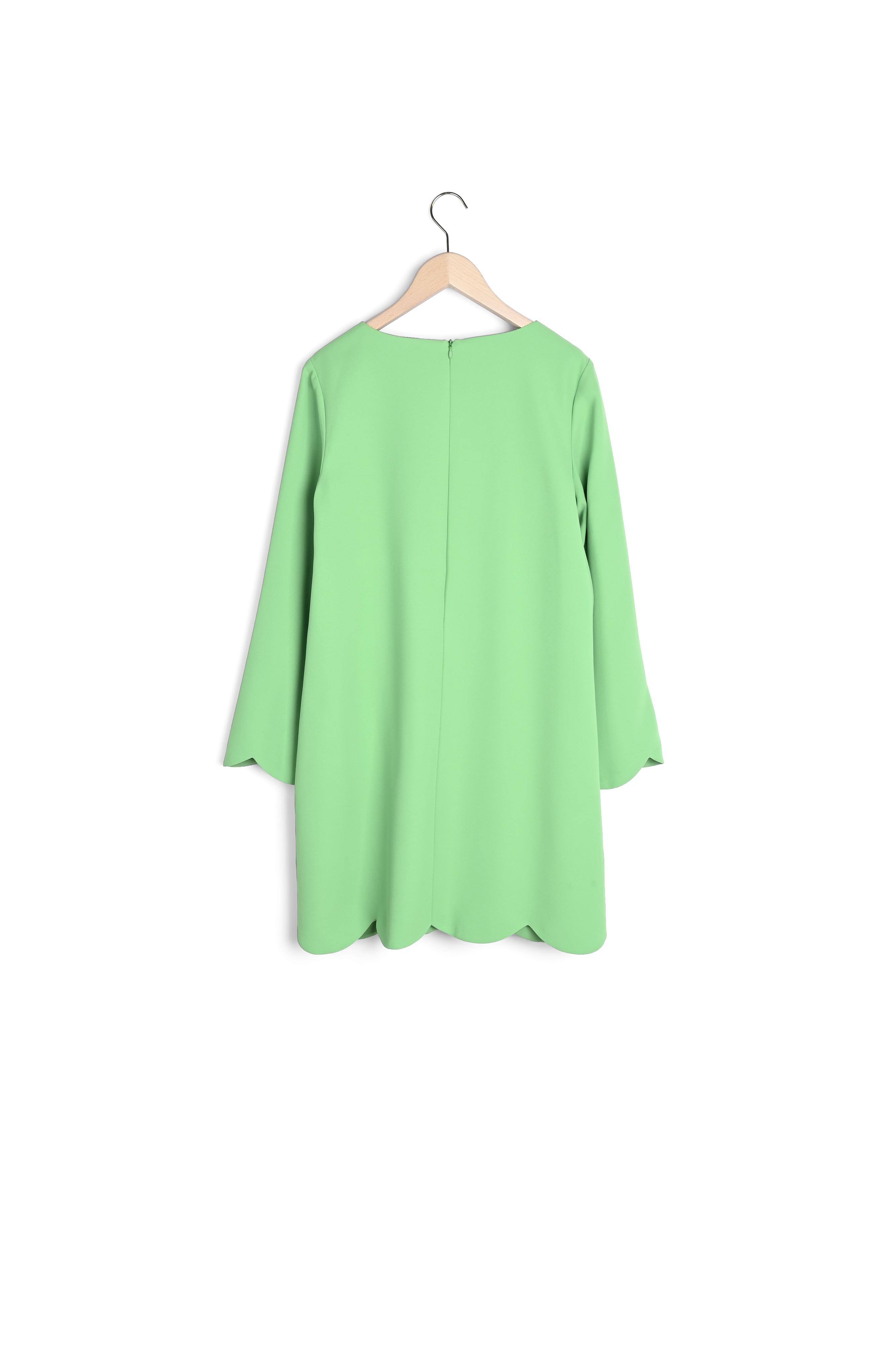 Robe Ruoda verte en crêpe Tara Jarmon seconde main photo 3