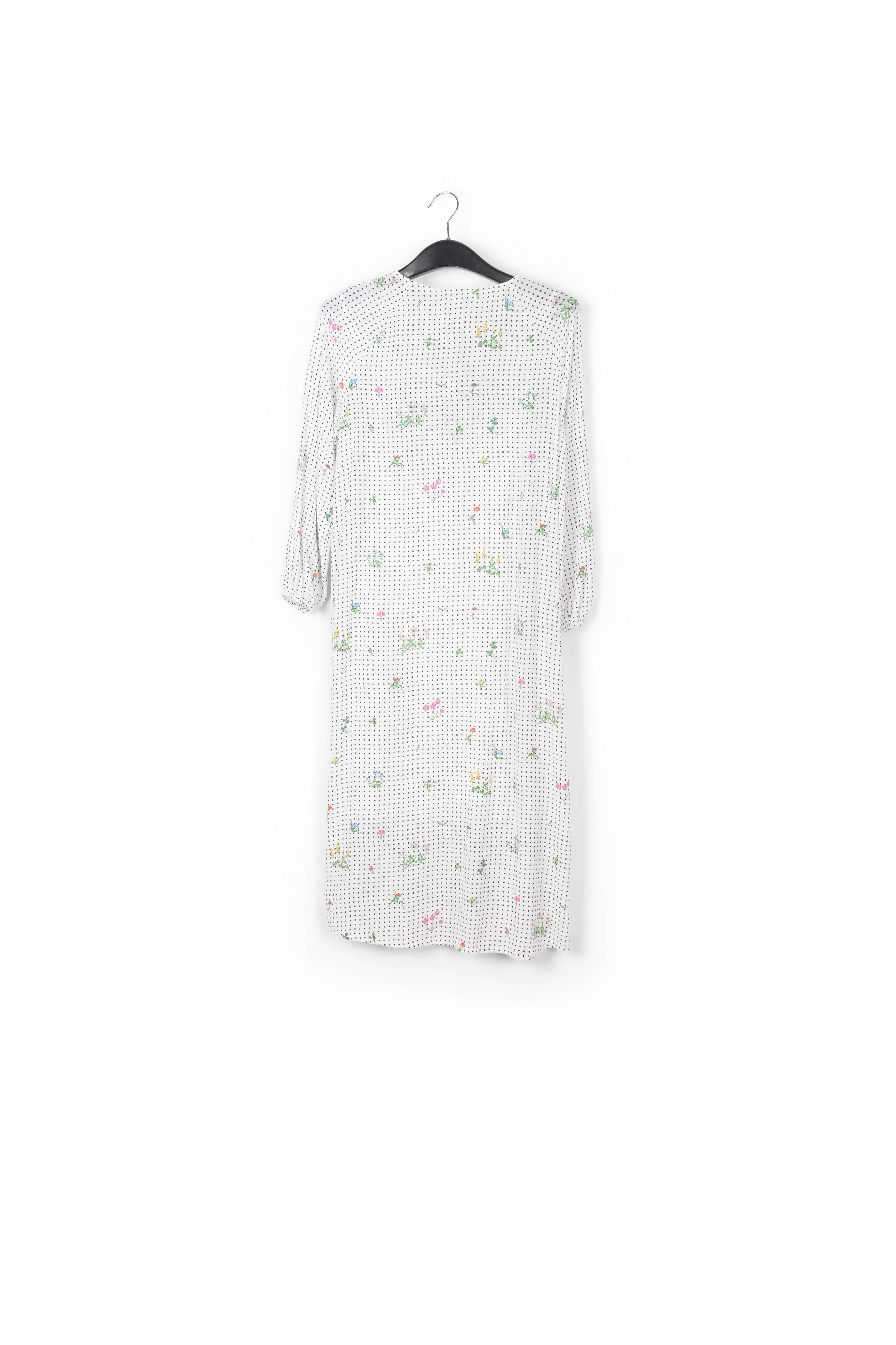 Off-white polka dot and floral shirt dress RE—SSENTIEL second-hand photo 2