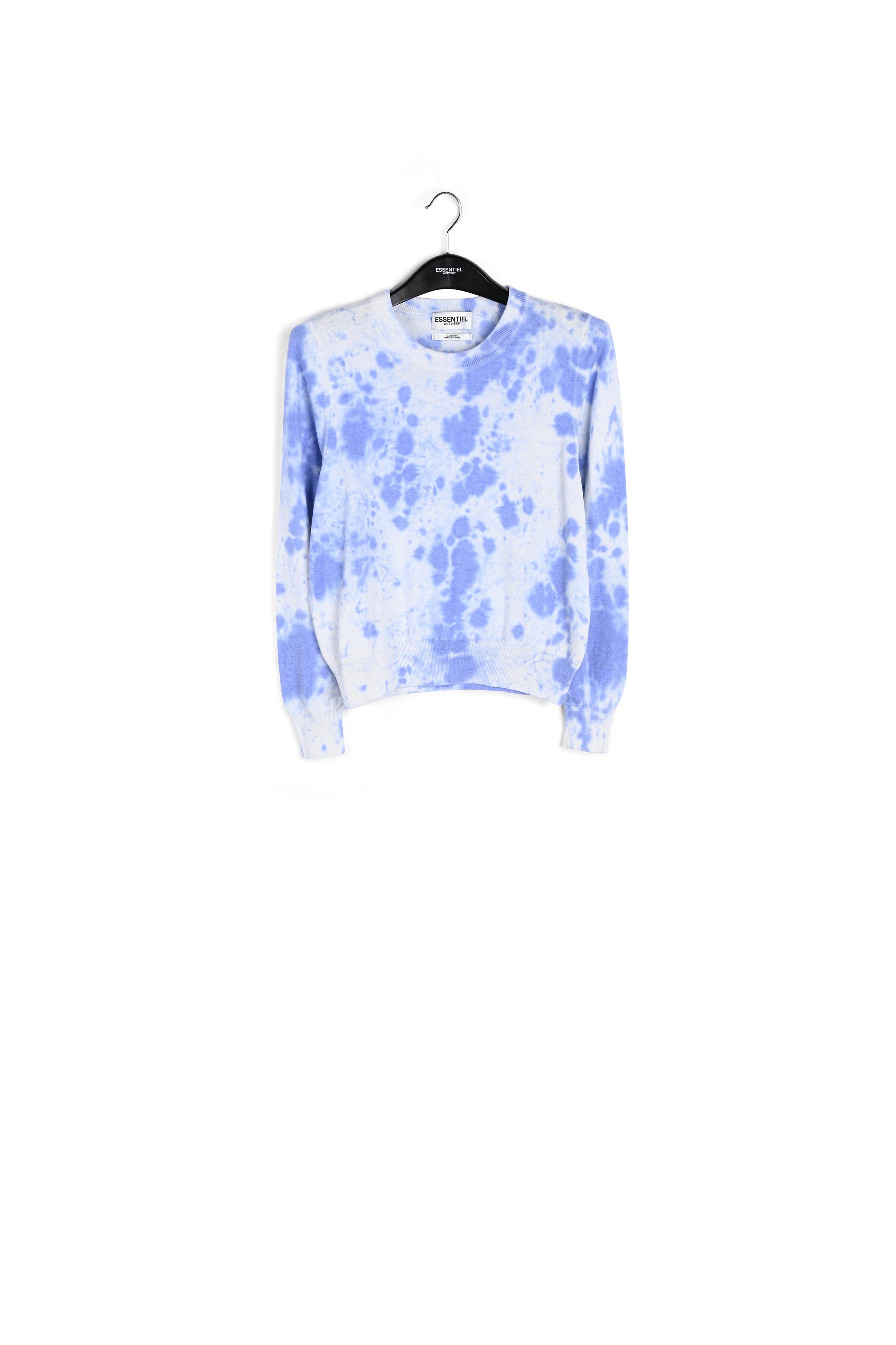 Blauwe en gebroken witte tie-dyed trui met biokatoen RE—SSENTIEL tweedehands photo 1