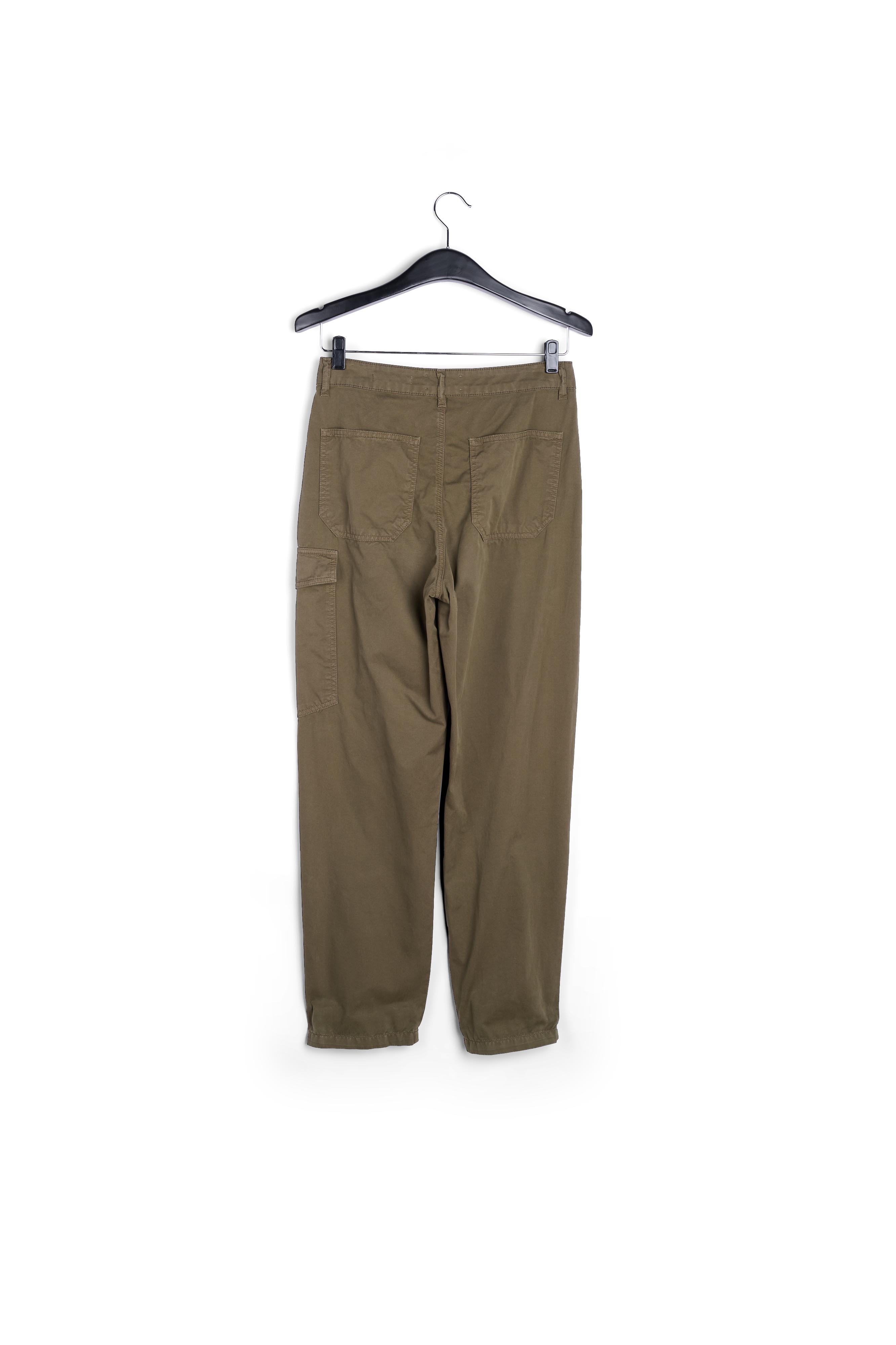 Pantalon treillis vert armé en coton RE—SSENTIEL seconde main photo 2