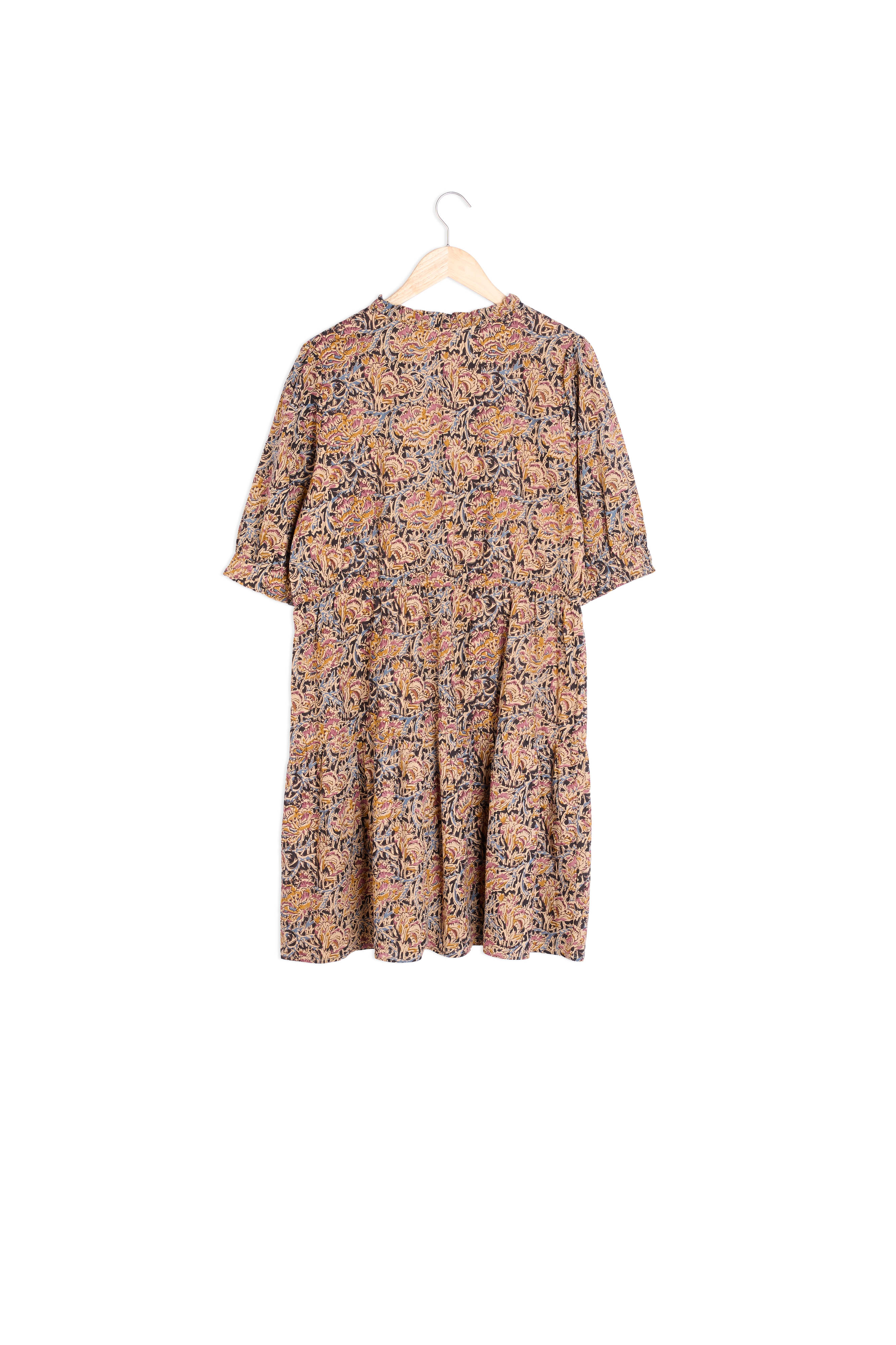Robe courte en coton imprimé ocre HIVY Maison 123 seconde main photo 4