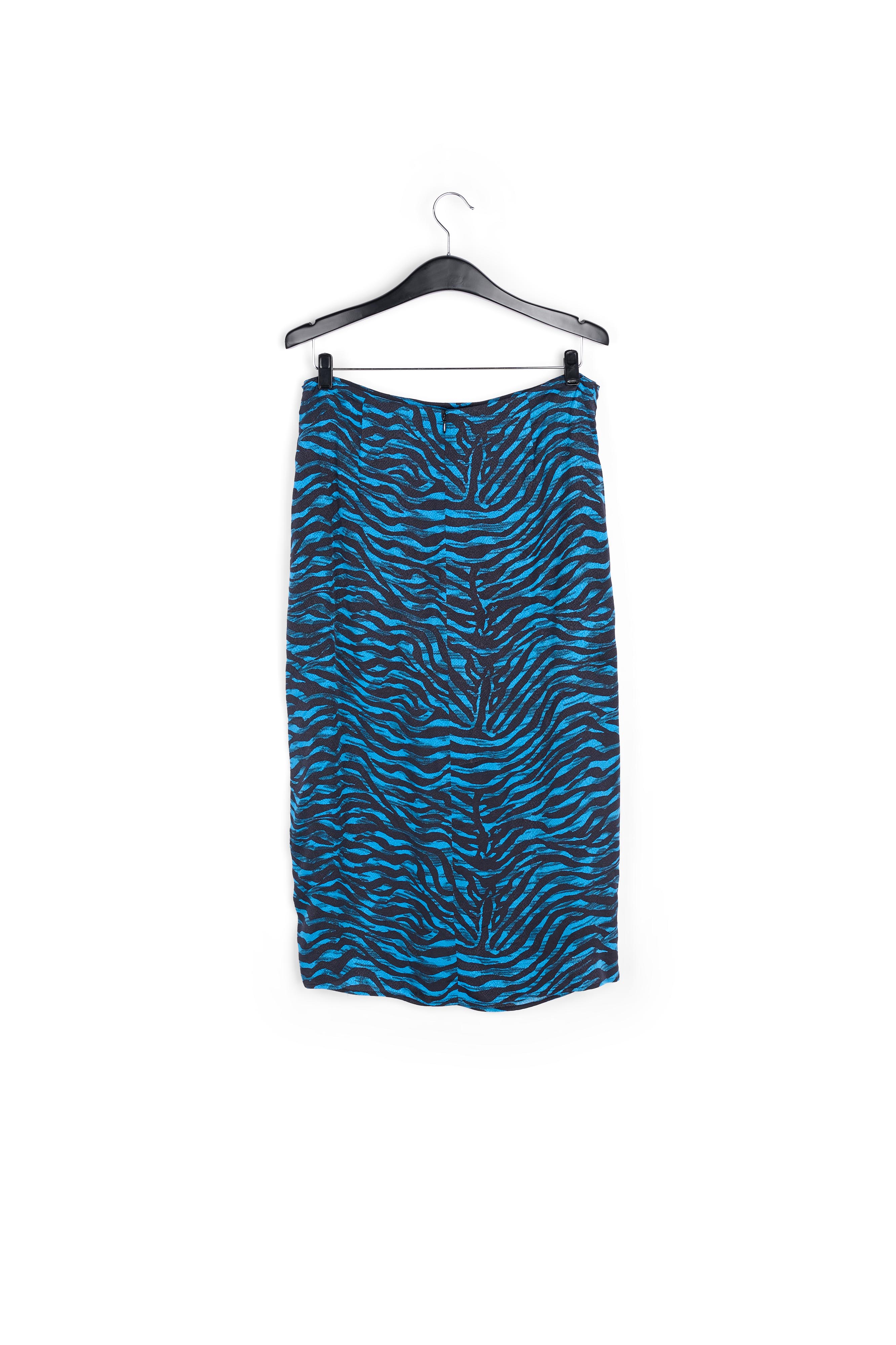 Blue and black wrap effect long pencil skirt RE—SSENTIEL second-hand photo 2