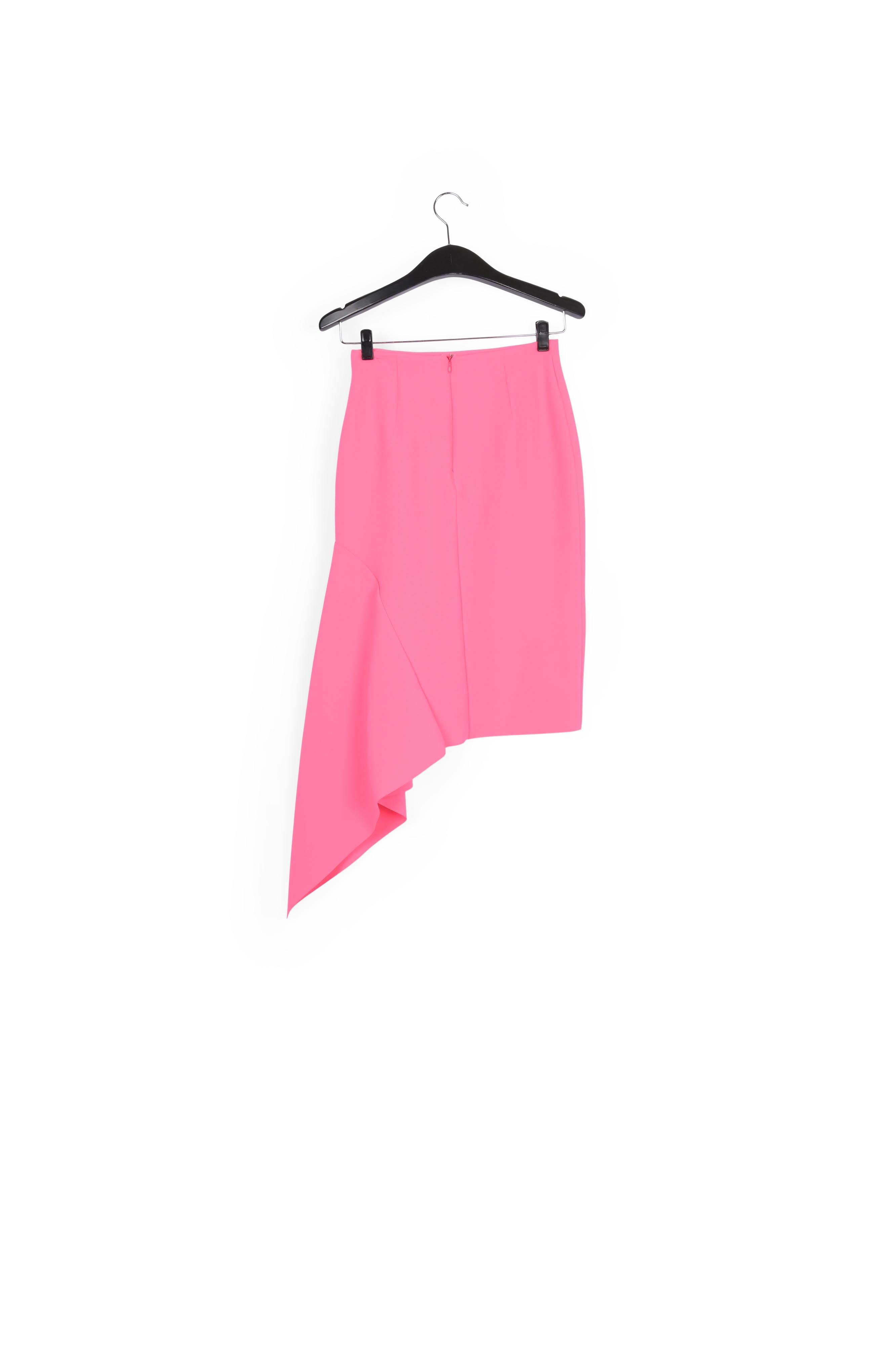 Jupe fourreau rose fluo avec drapé asymétrique RE—SSENTIEL seconde main photo 2