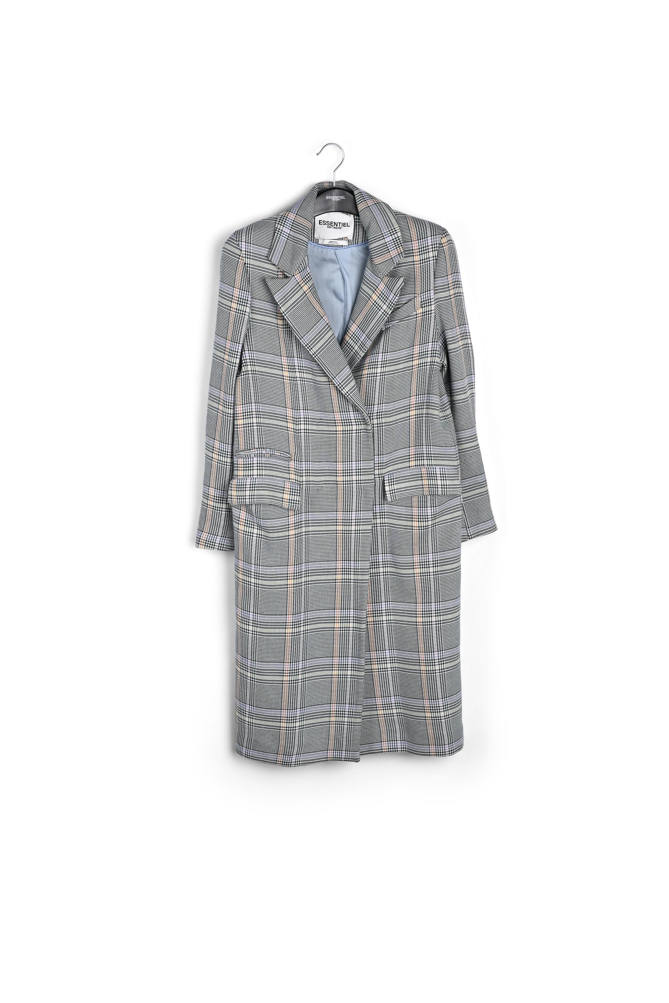 Manteau croisé en tartan vert RE—SSENTIEL seconde main photo 1