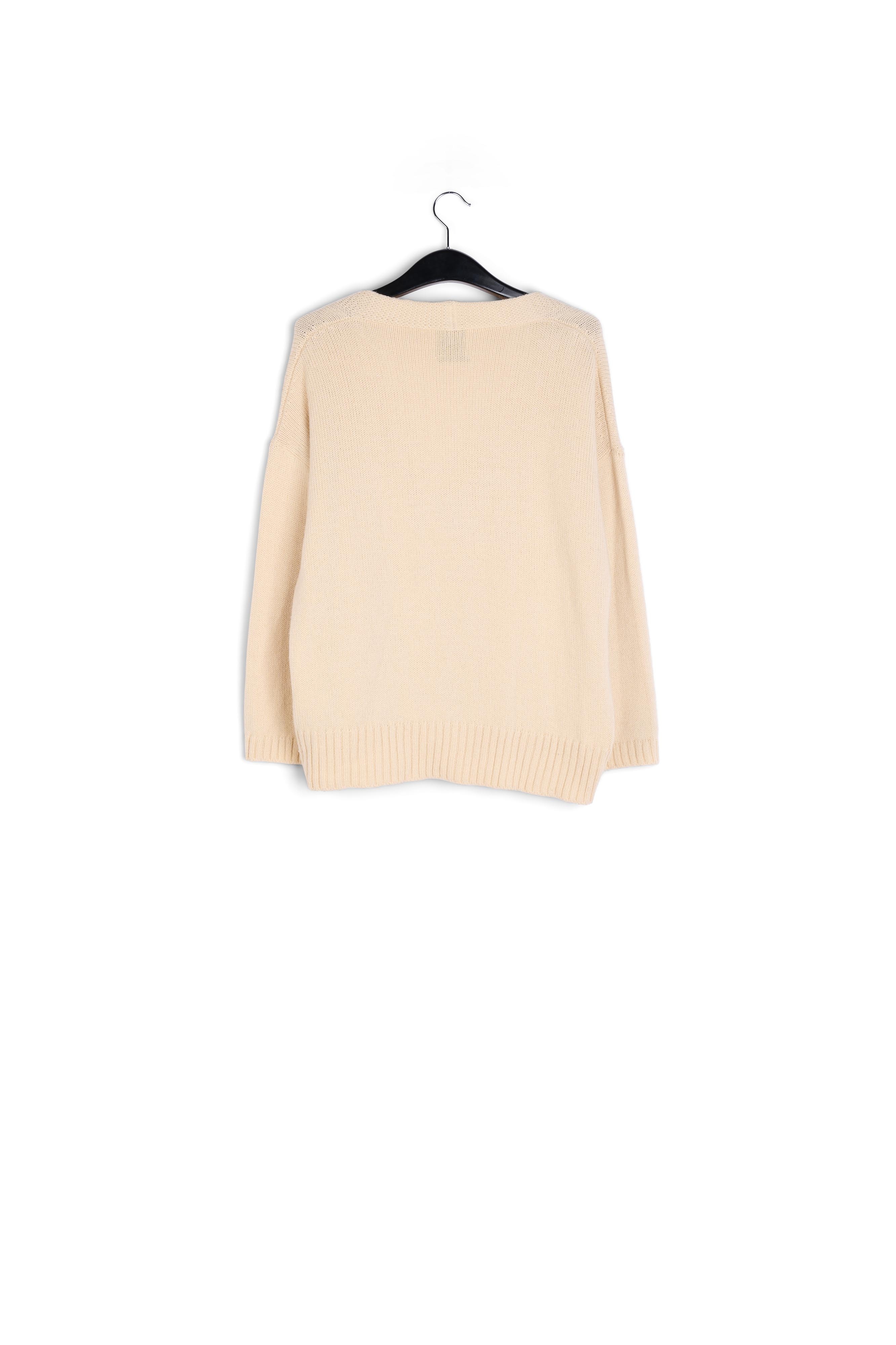 Off-white oversized cardigan with rhinestone buttons RE—SSENTIEL second-hand photo 2