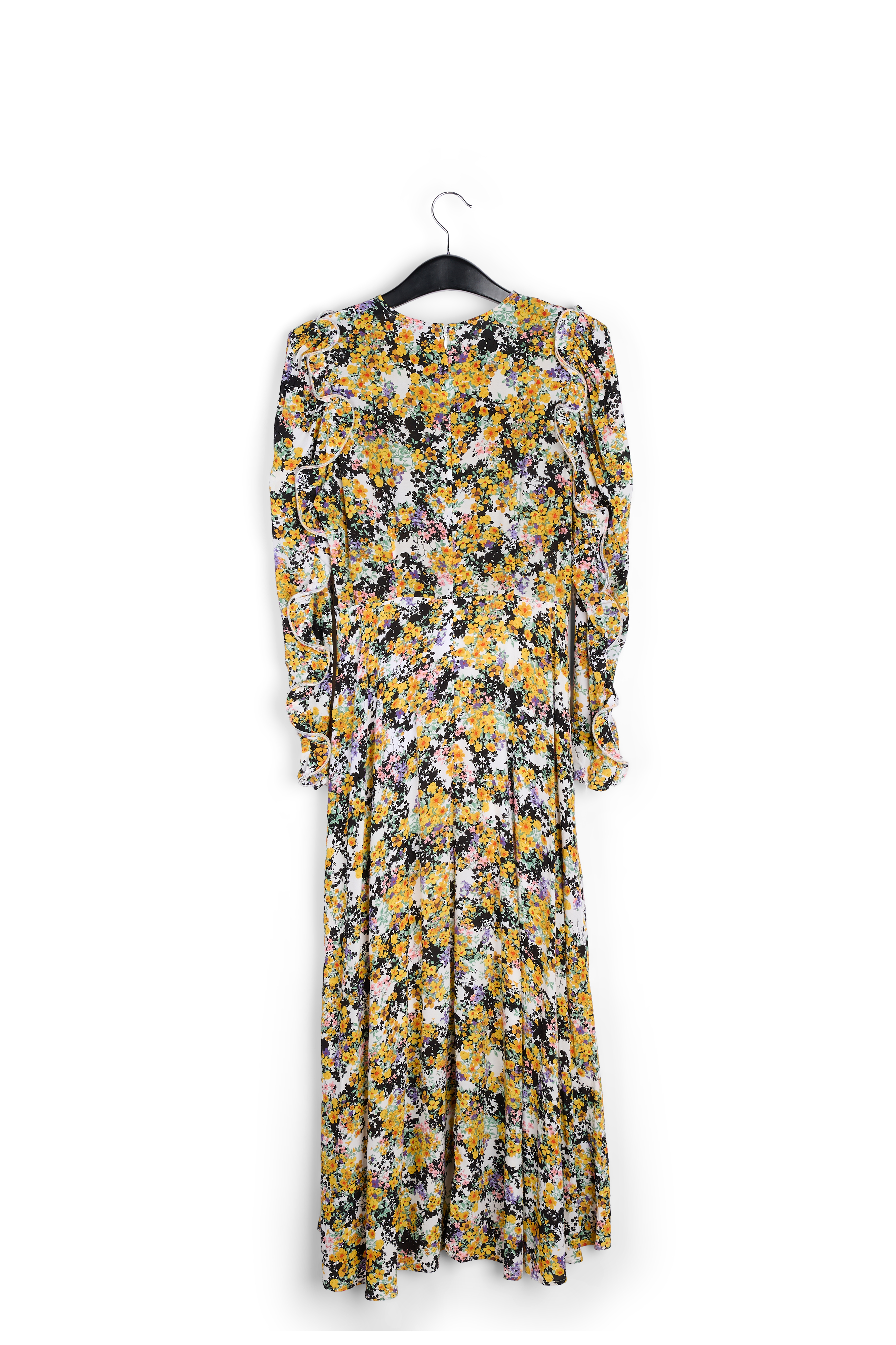 Robe maxi blanc cassé à fleurs avec ruches RE—SSENTIEL seconde main photo 2