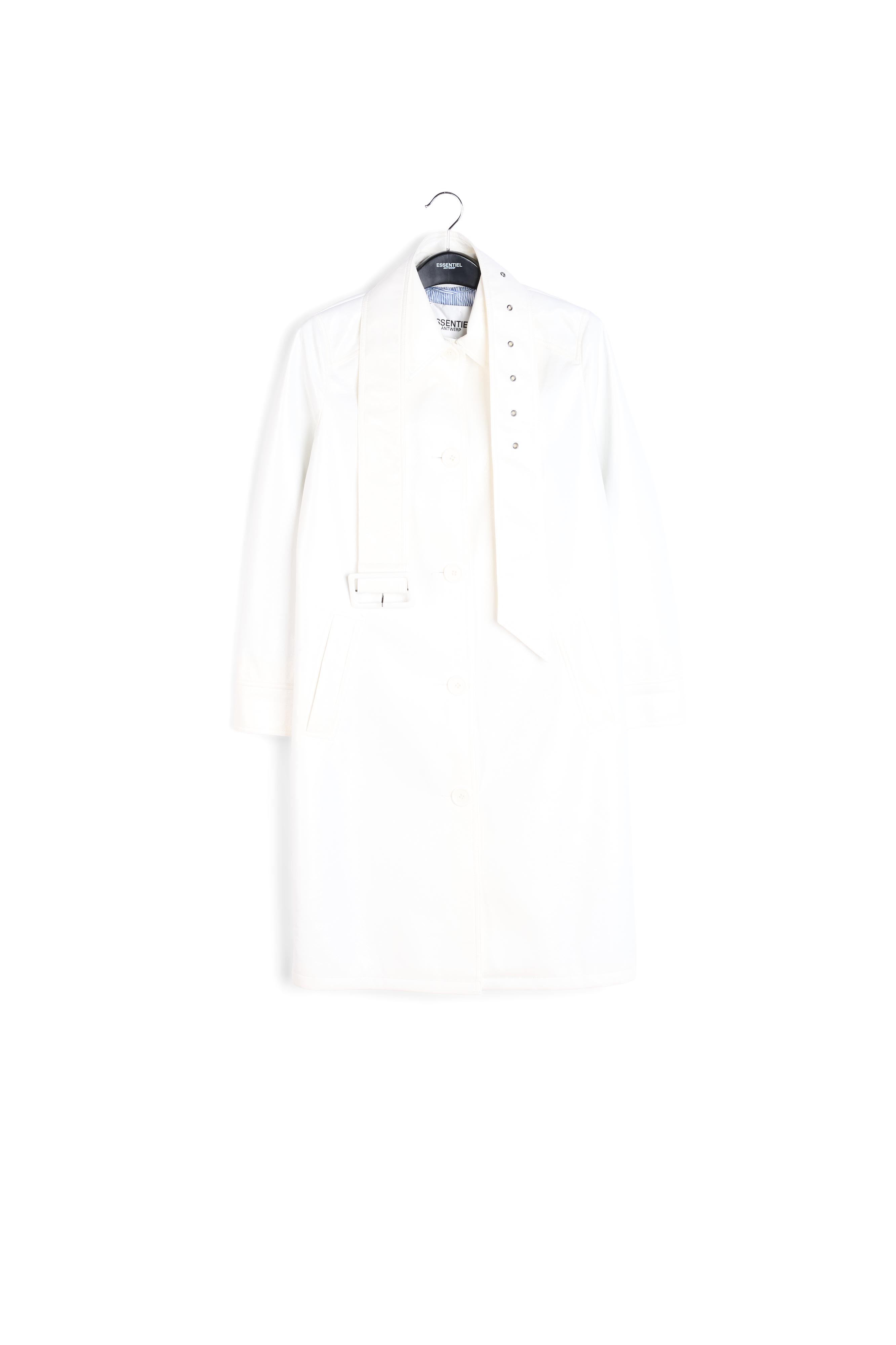Imperméable en simili cuir verni blanc cassé RE—SSENTIEL seconde main photo 1