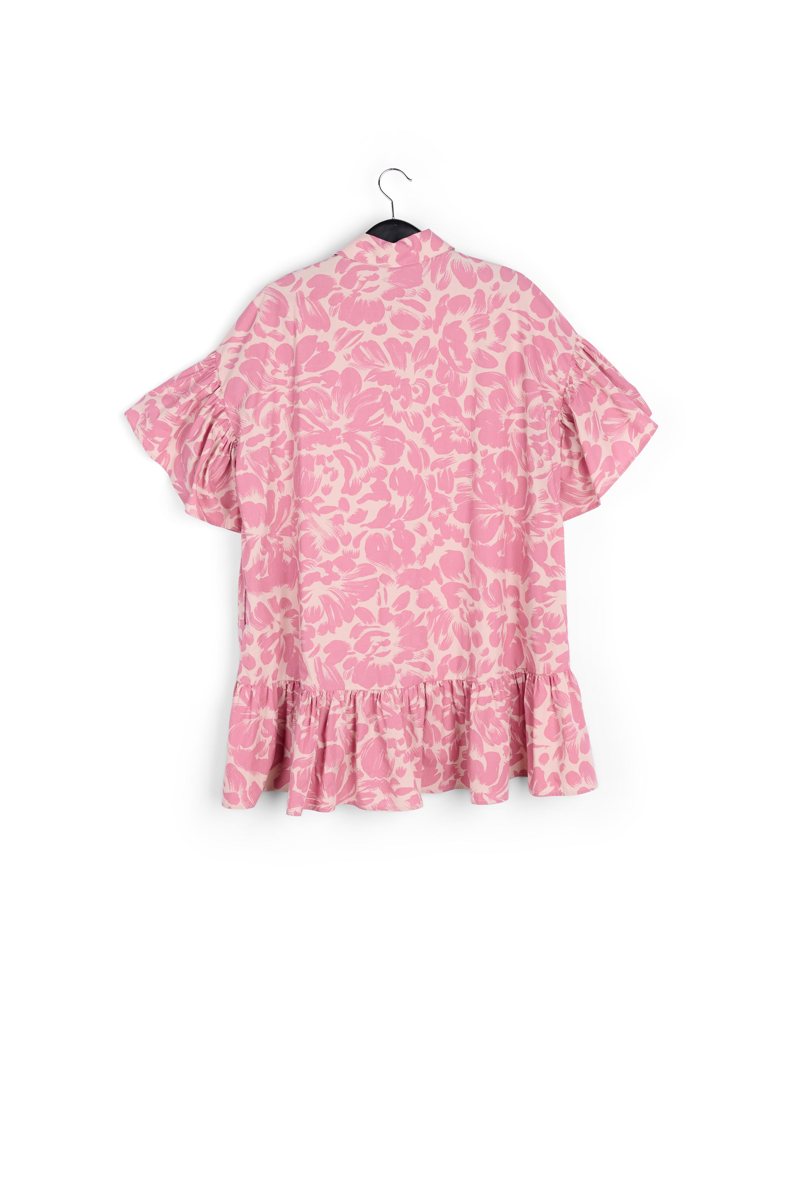 Mini robe trapèze à fleurs rose clair et lilas RE—SSENTIEL seconde main photo 2