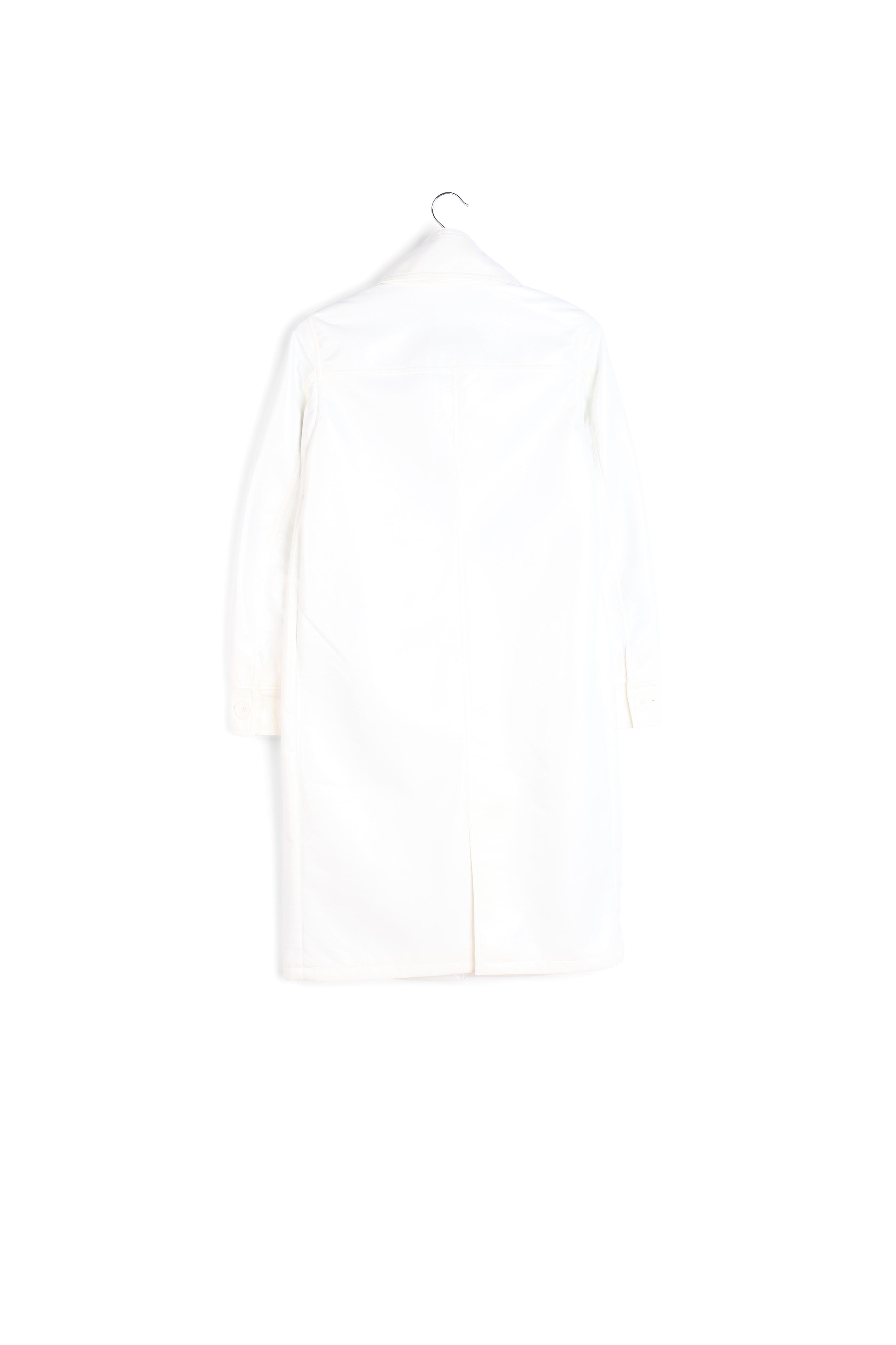 Imperméable en simili cuir verni blanc cassé RE—SSENTIEL seconde main photo 2