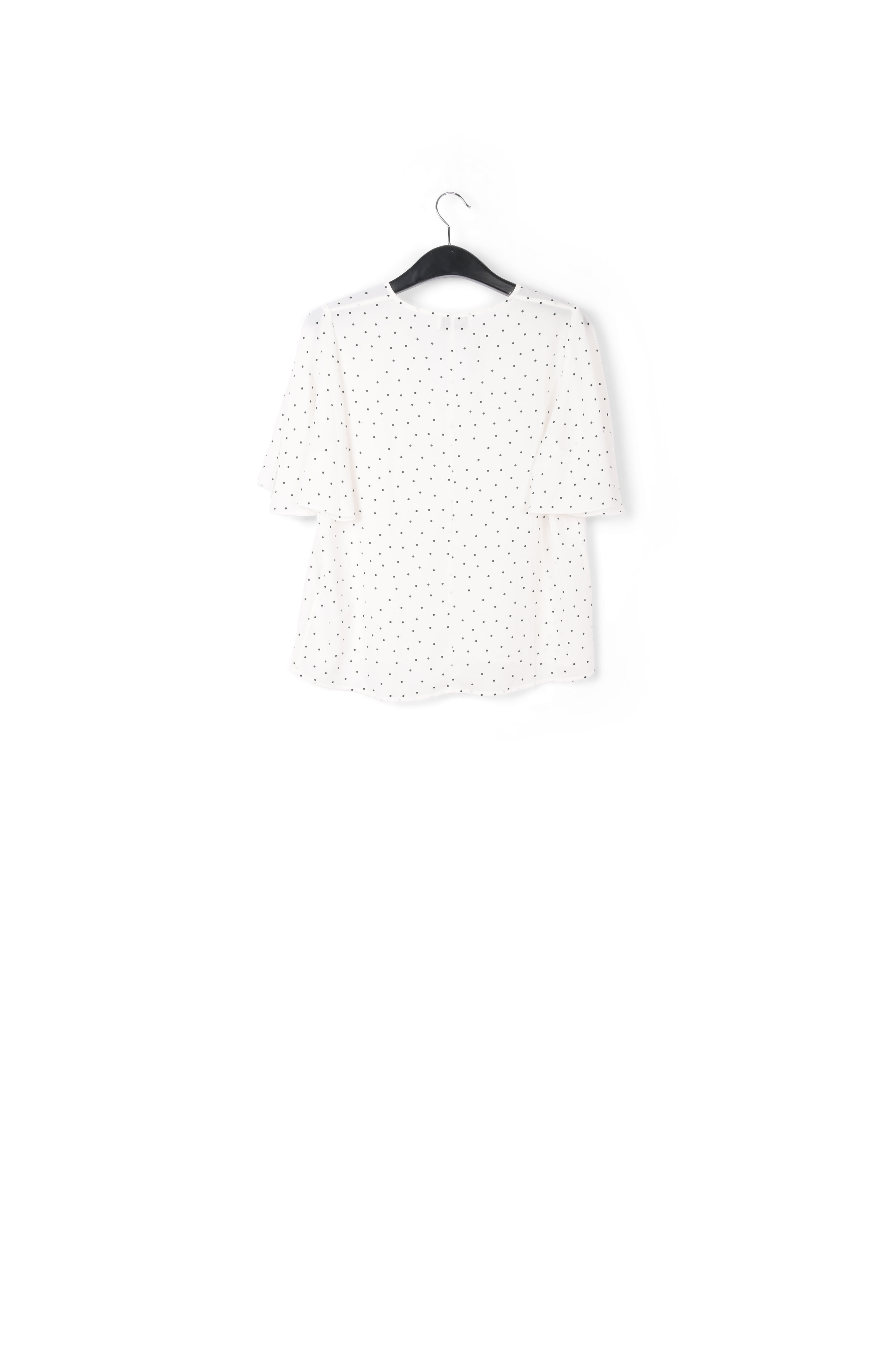 Top blanc à pois avec encolure en v RE—SSENTIEL seconde main photo 2