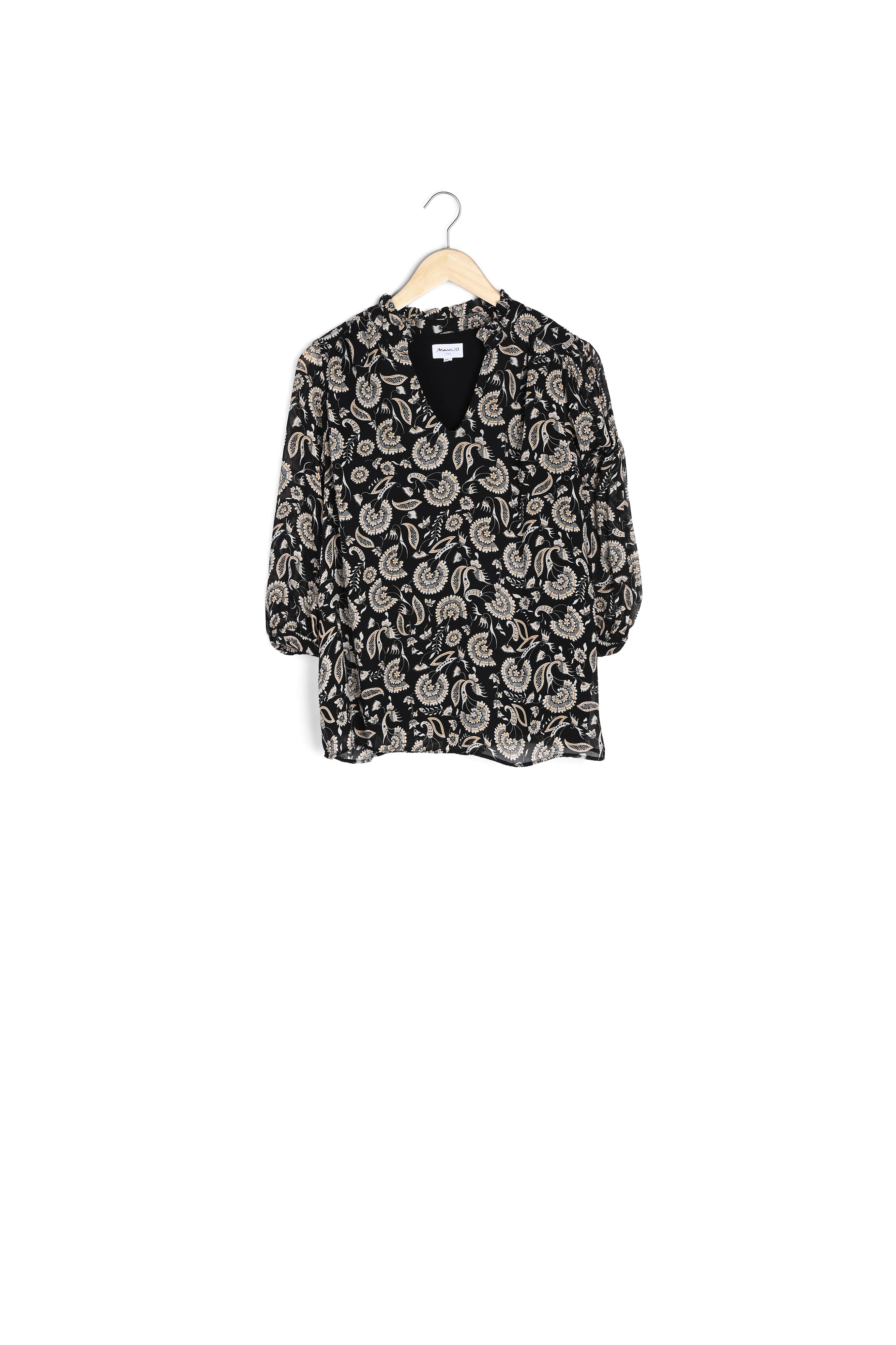 Blouse imprimée noire et blanche Leandra Maison 123 seconde main photo 3