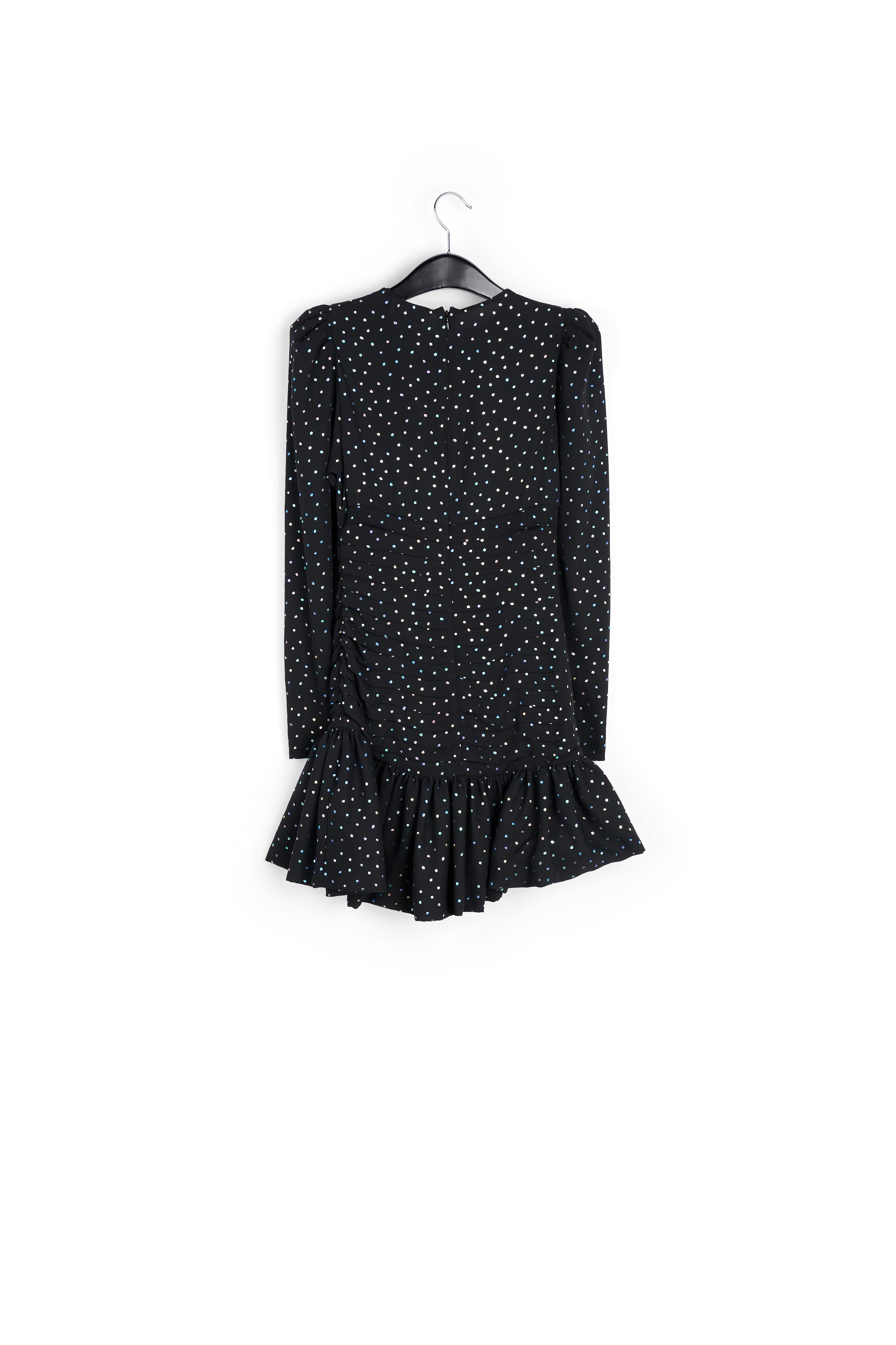 Zwarte mini-jurk met holografische stippen RE—SSENTIEL tweedehands photo 2