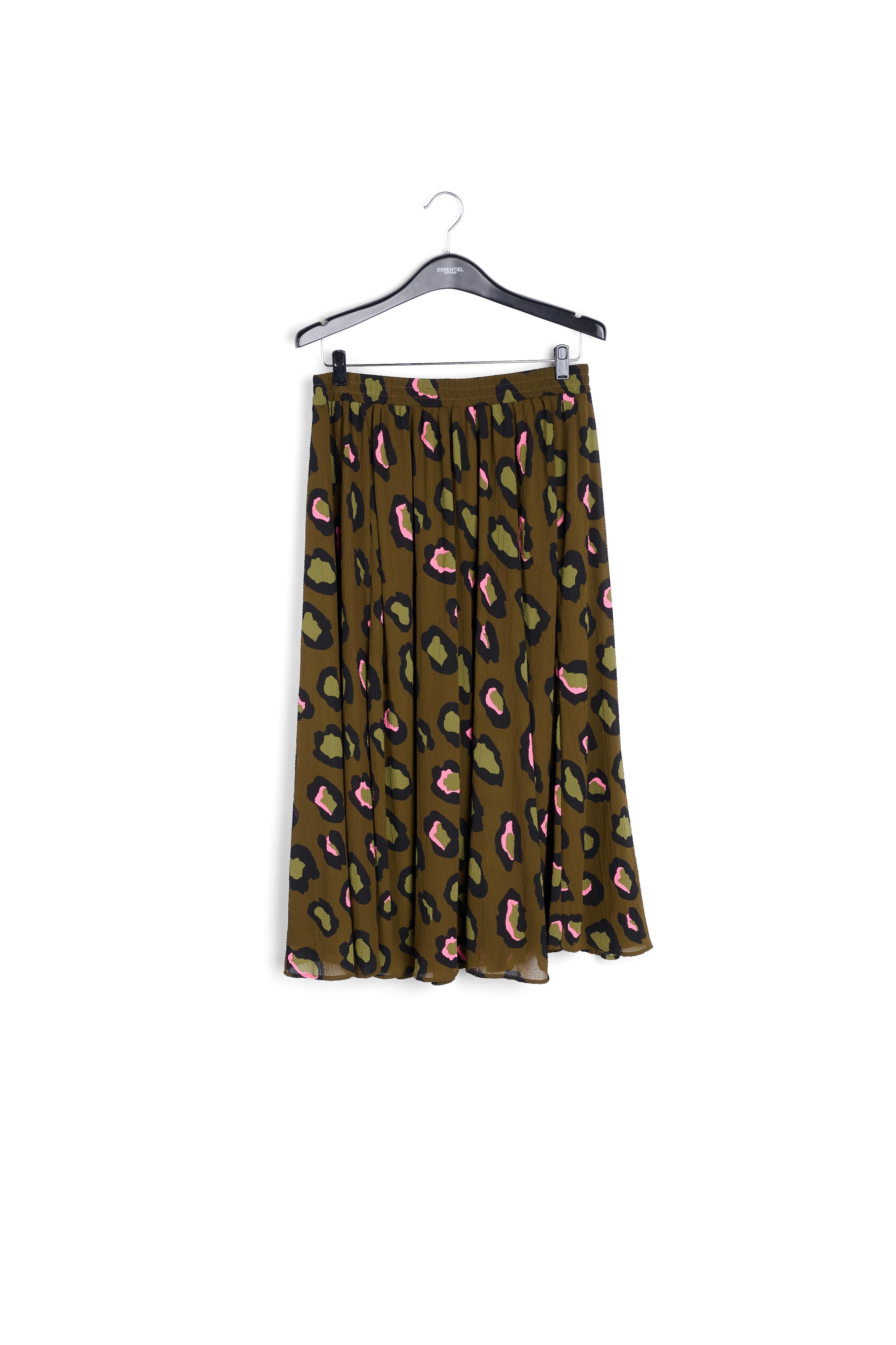 Kaki midirok met luipaardprint RE—SSENTIEL tweedehands photo 1