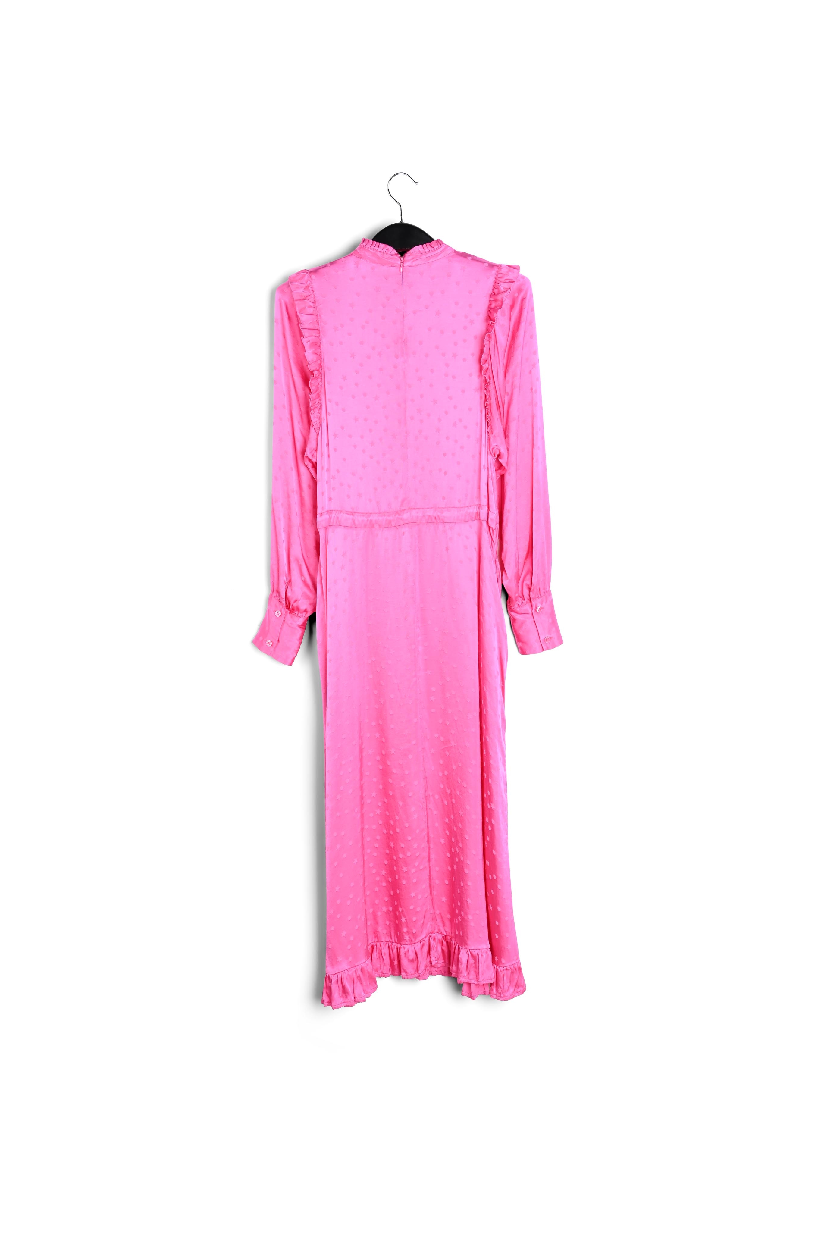 Robe maxi fuchsia à ruches RE—SSENTIEL seconde main photo 2