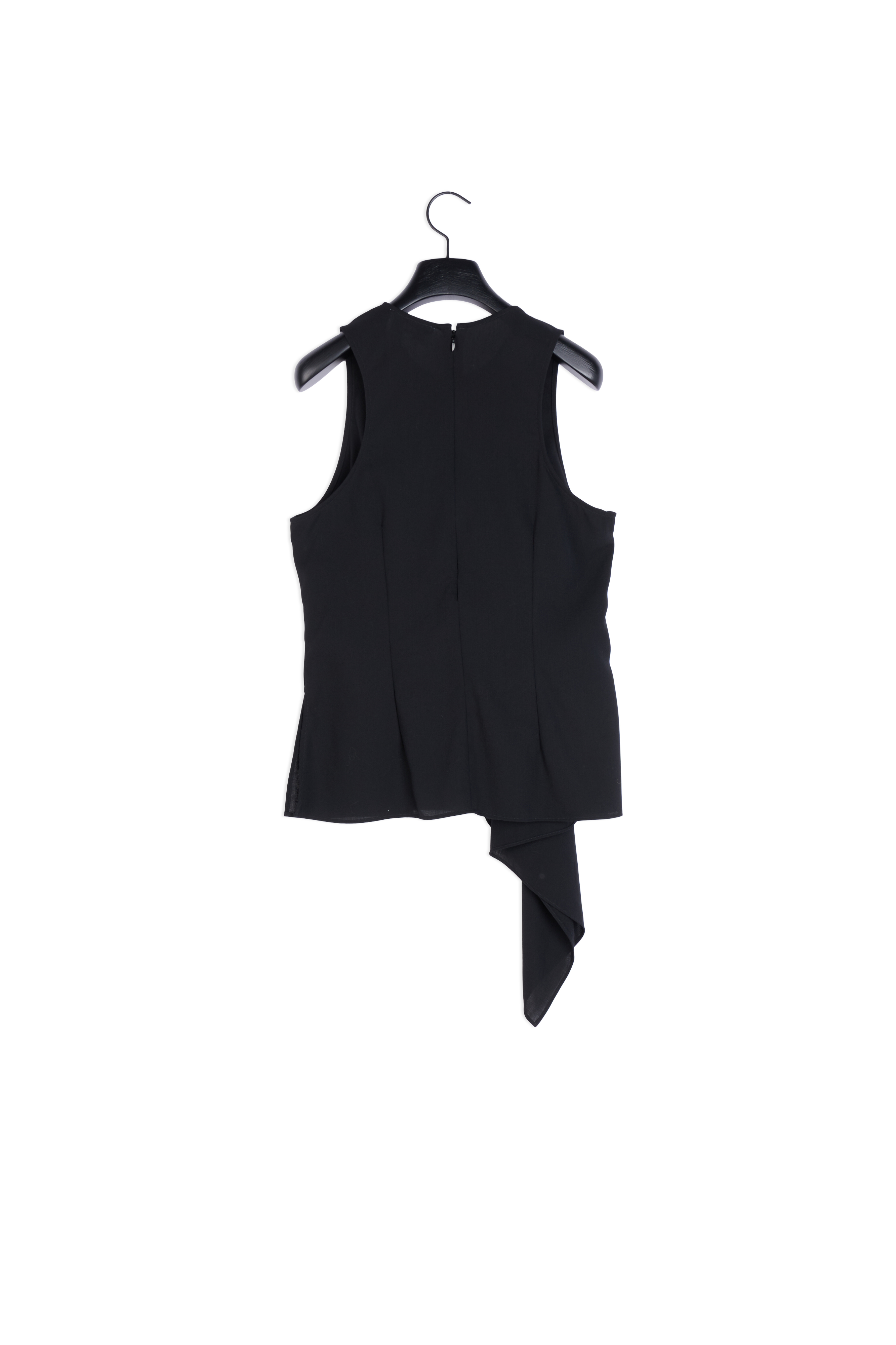 Sleeveless top with front flounce