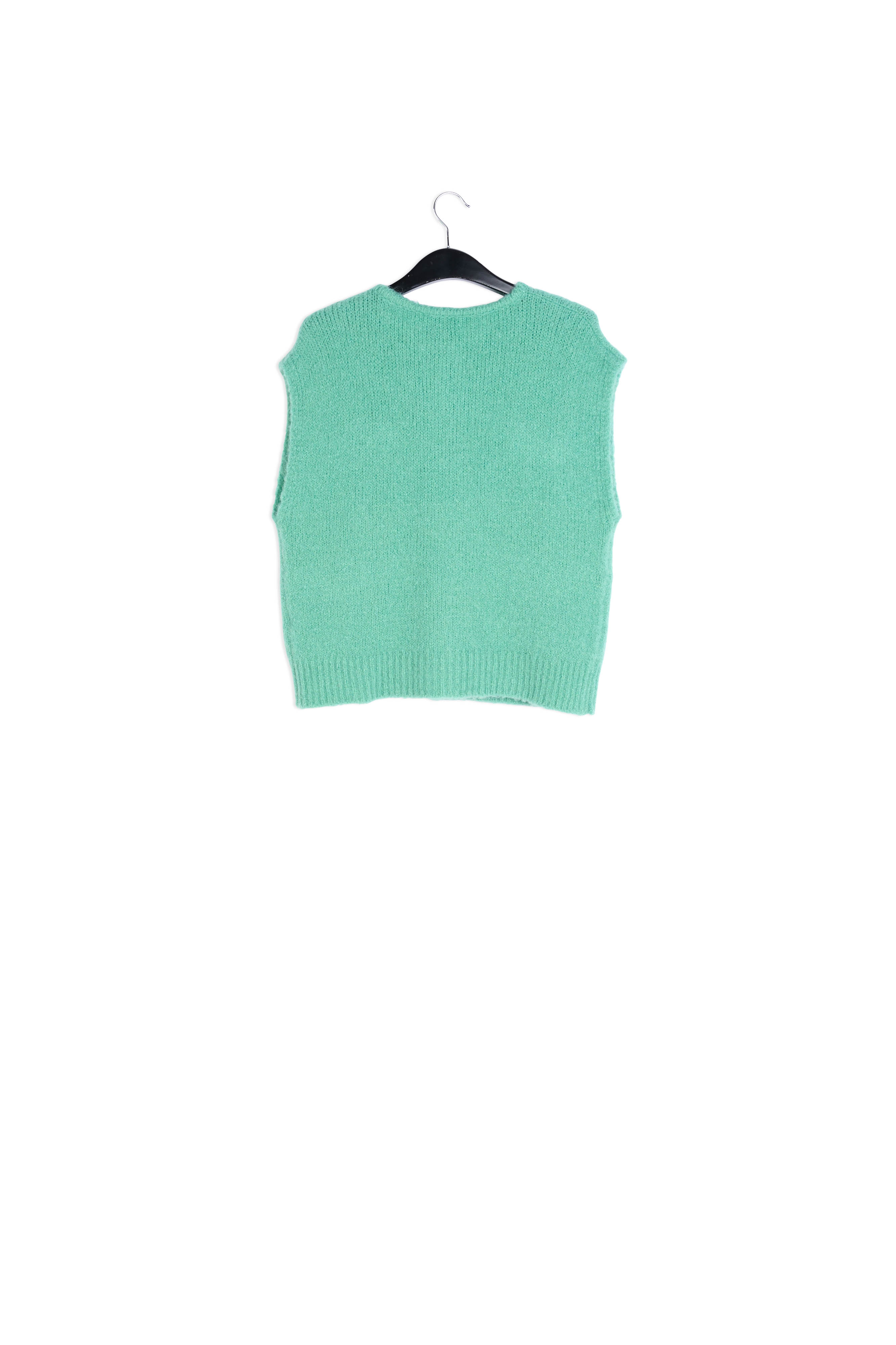 Donkerbeige mouwloze cardigan van mohairmix RE—SSENTIEL tweedehands photo 2