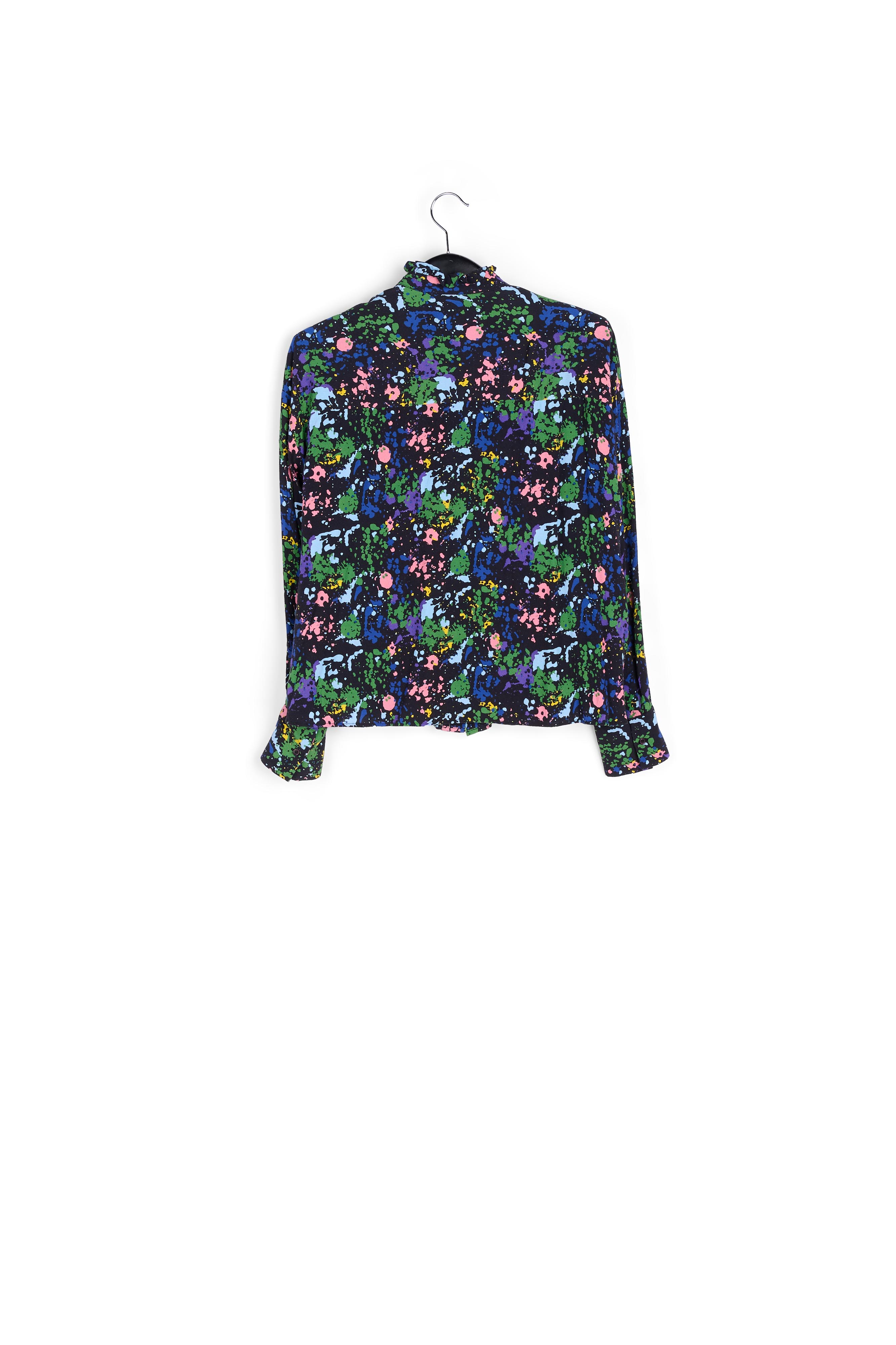 Chemise en viscose noire à imprimé éclaboussures RE—SSENTIEL seconde main photo 2