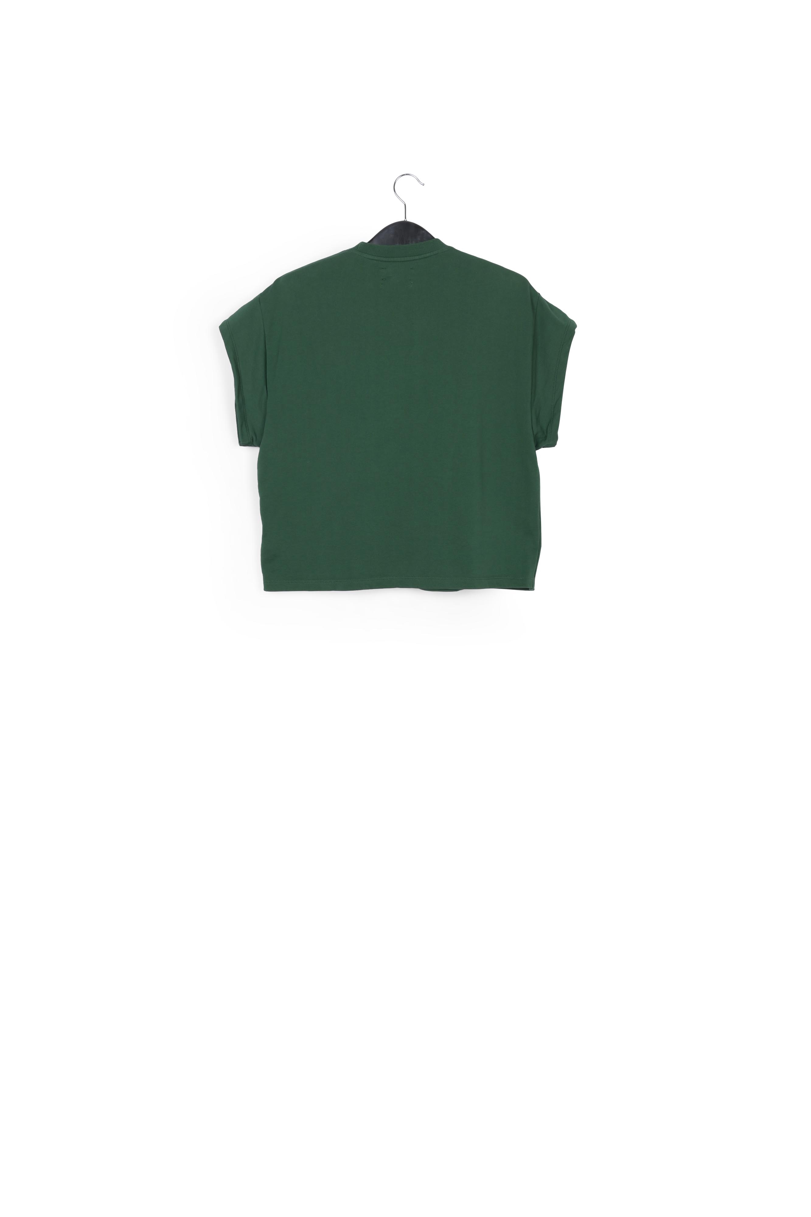 Sweatshirt vert foncé à  manches courtes et paillettes RE—SSENTIEL seconde main photo 2