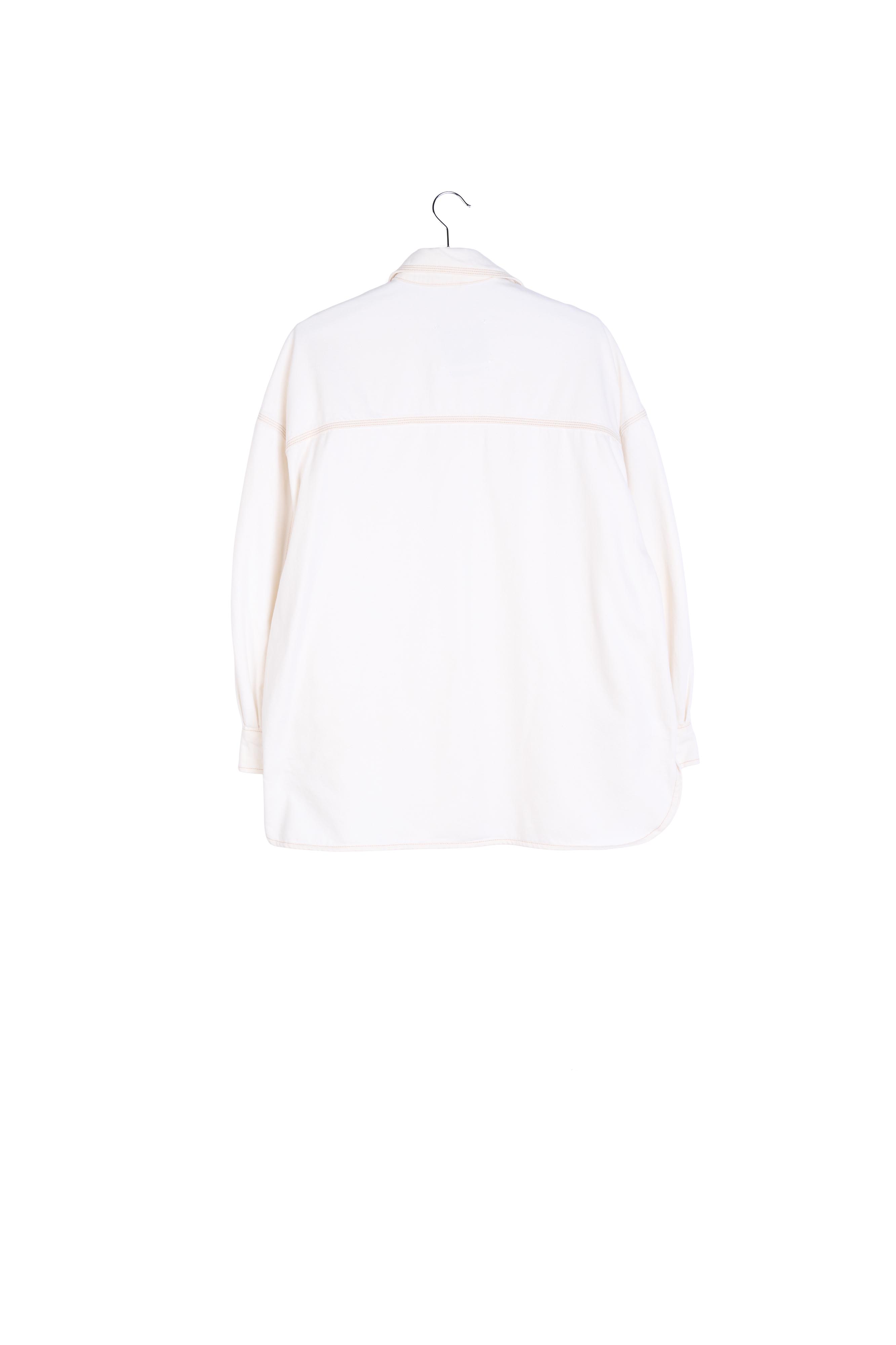 Ecru oversized cotton denim overshirt RE—SSENTIEL second-hand photo 2