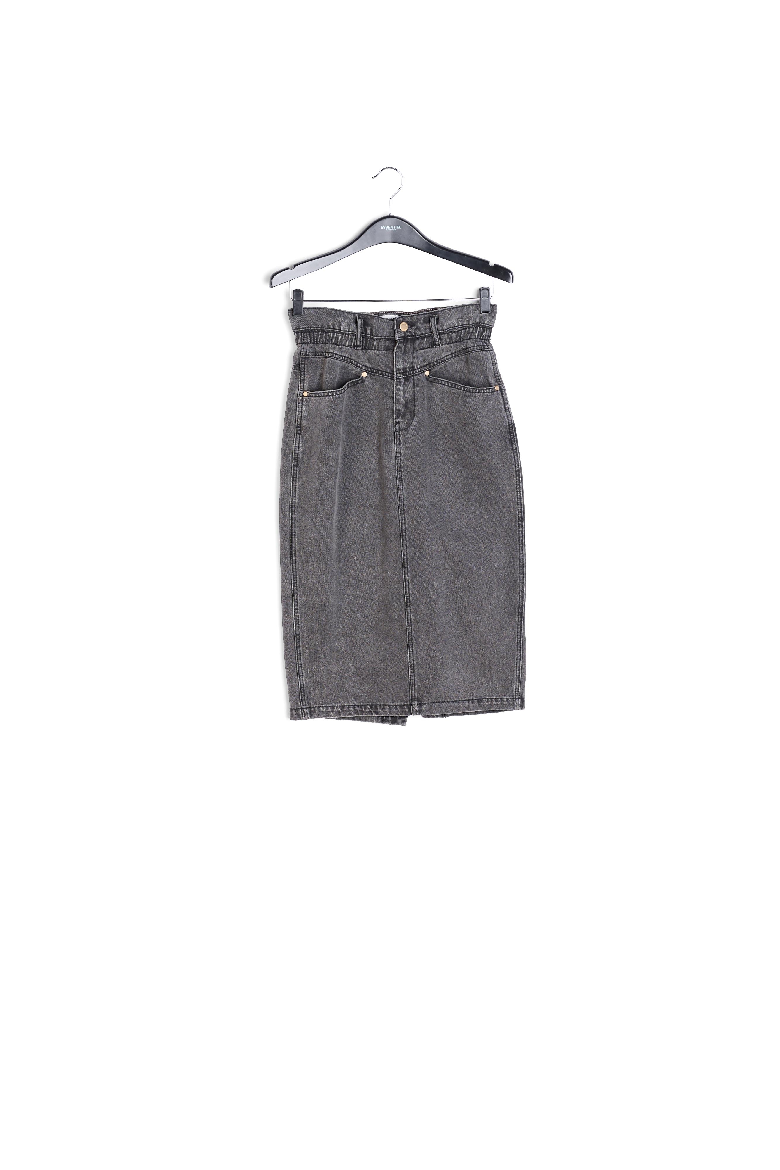 Dark grey denim pencil skirt RE—SSENTIEL second-hand photo 1