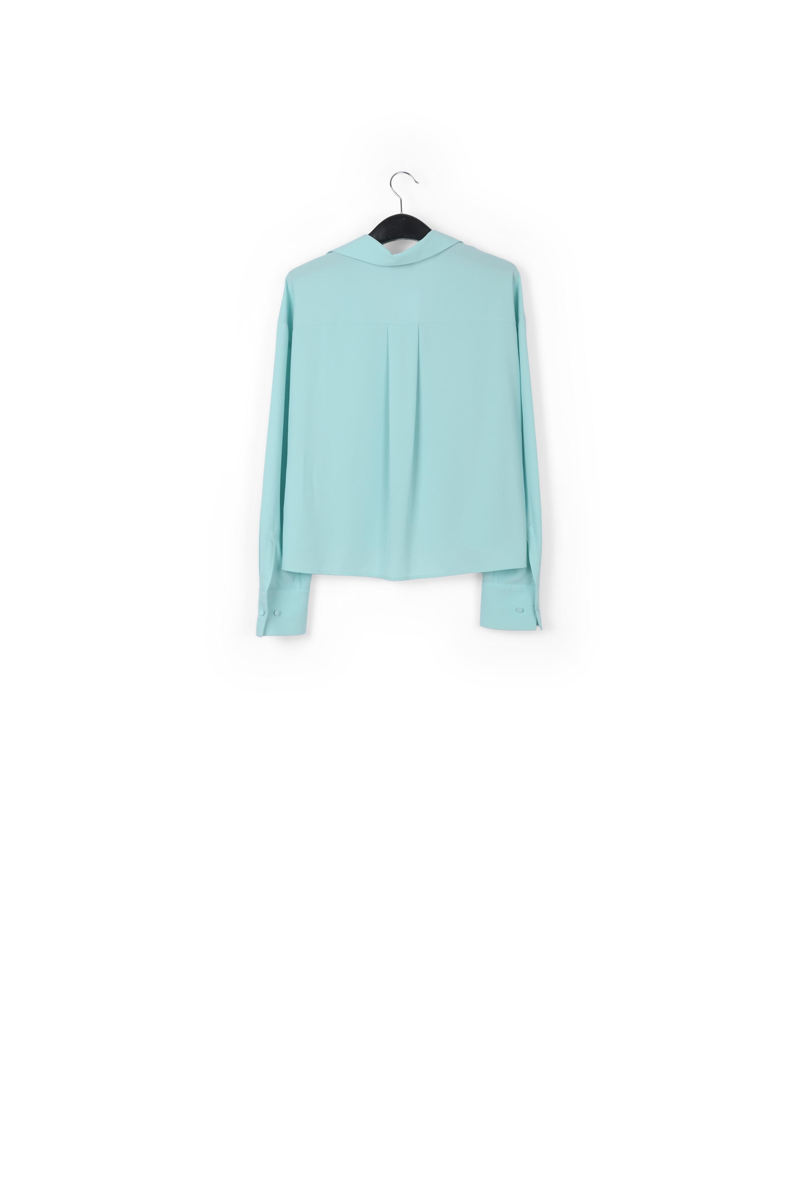 Chemise turquoise à encolure v RE—SSENTIEL seconde main photo 2