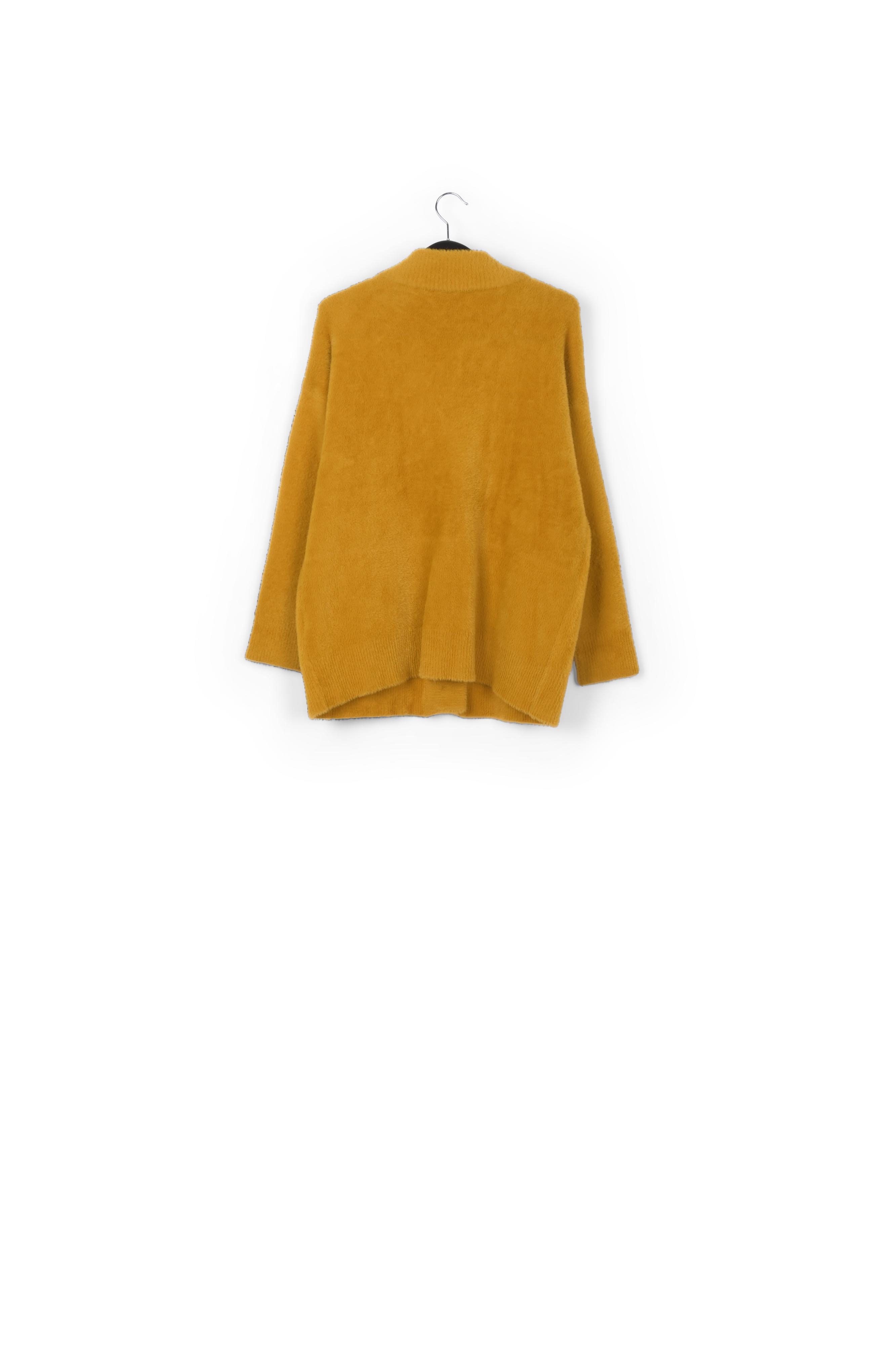 Okergeel grof gebreide cardigan RE—SSENTIEL tweedehands photo 2