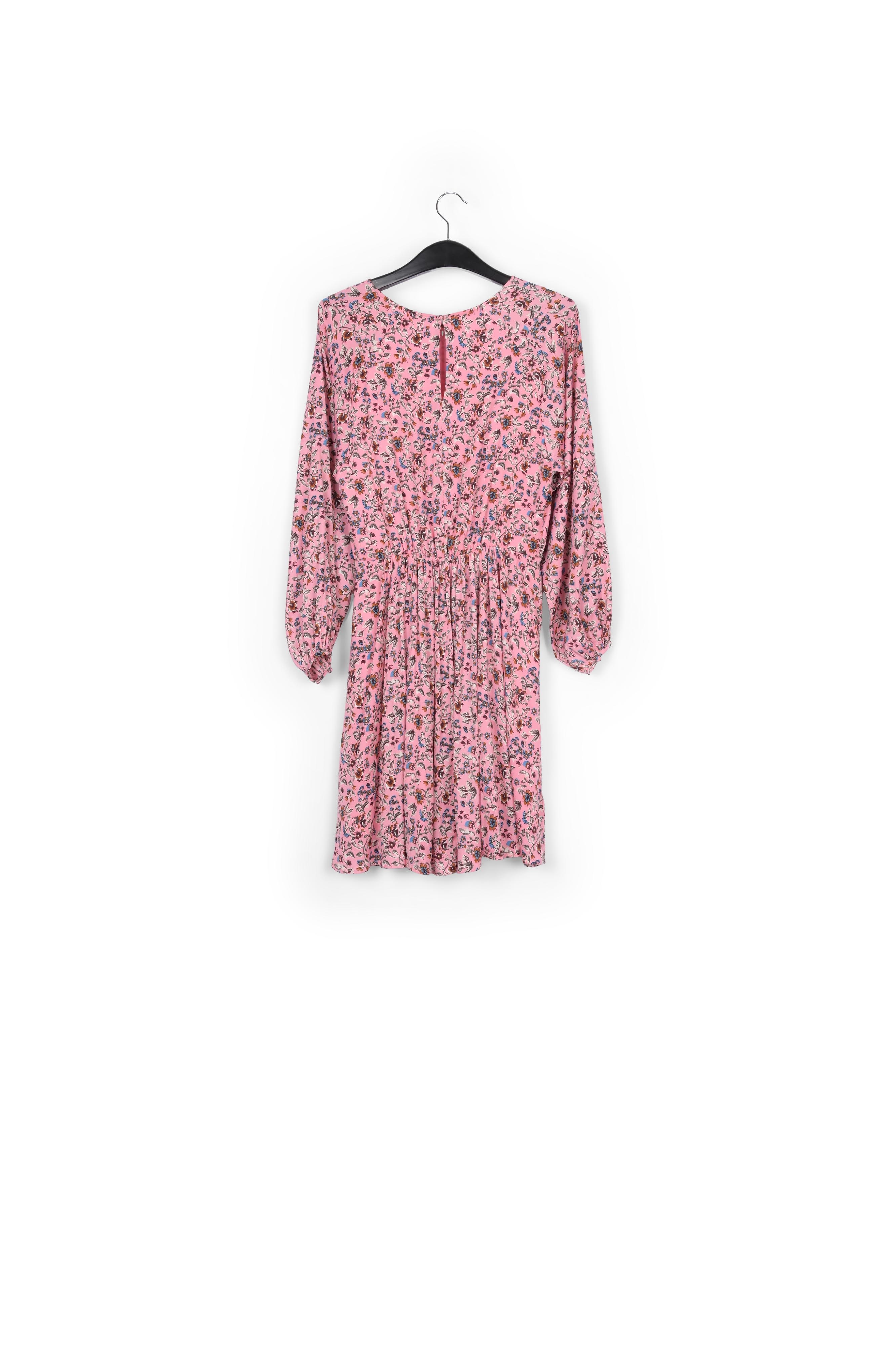 Roze gebloemde mini jurk met lange mouwen RE—SSENTIEL tweedehands photo 2