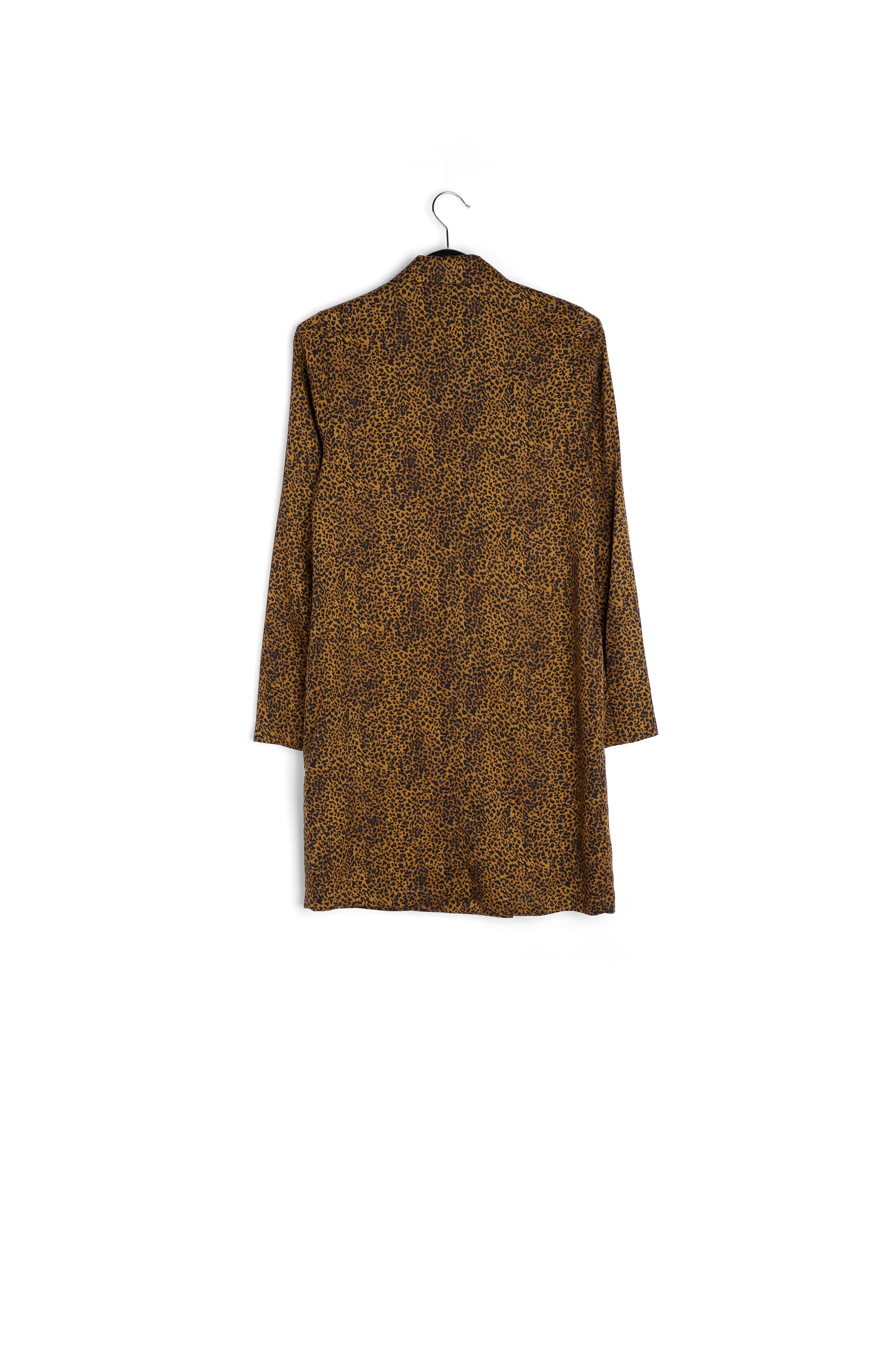 Mini robe croisée foncée à imprimé guépard RE—SSENTIEL seconde main photo 2