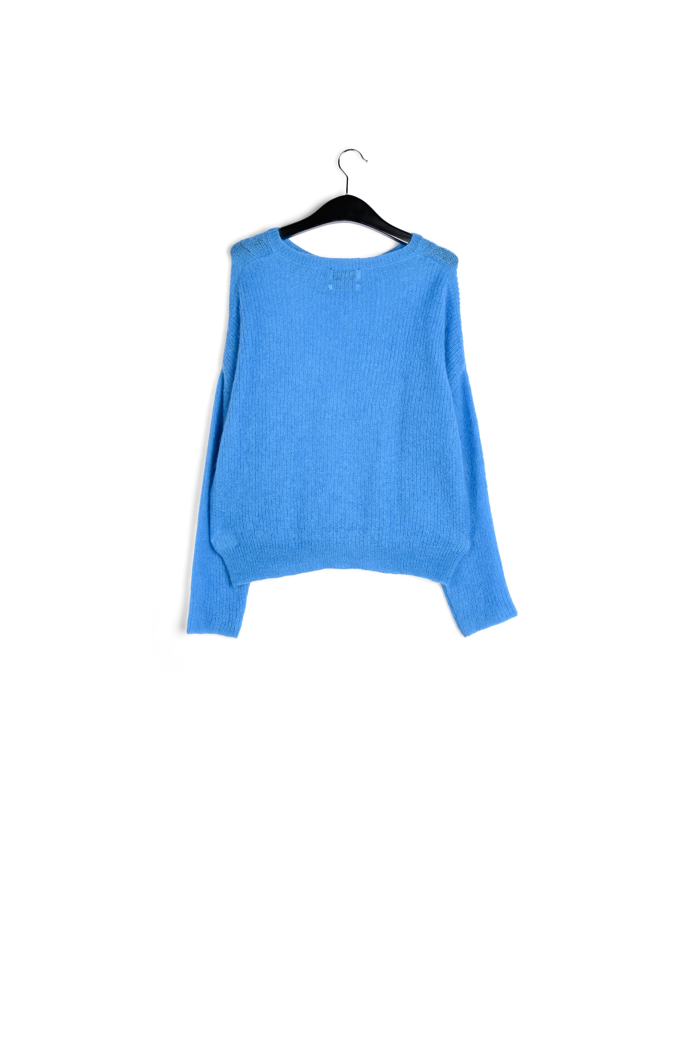 Blauwe oversized trui in mohairmix RE—SSENTIEL tweedehands photo 2
