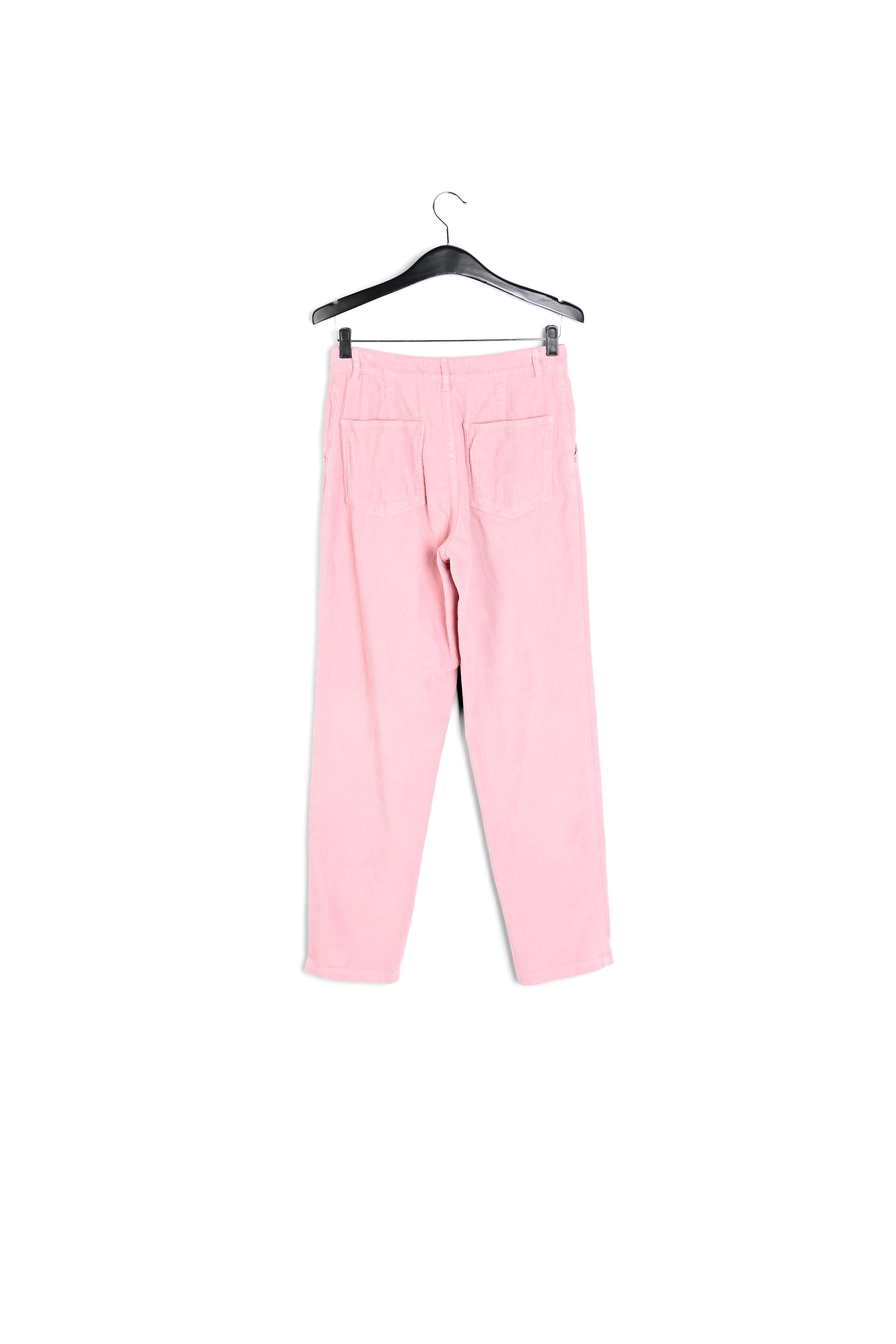 Pantalon en velours rose RE—SSENTIEL seconde main photo 2
