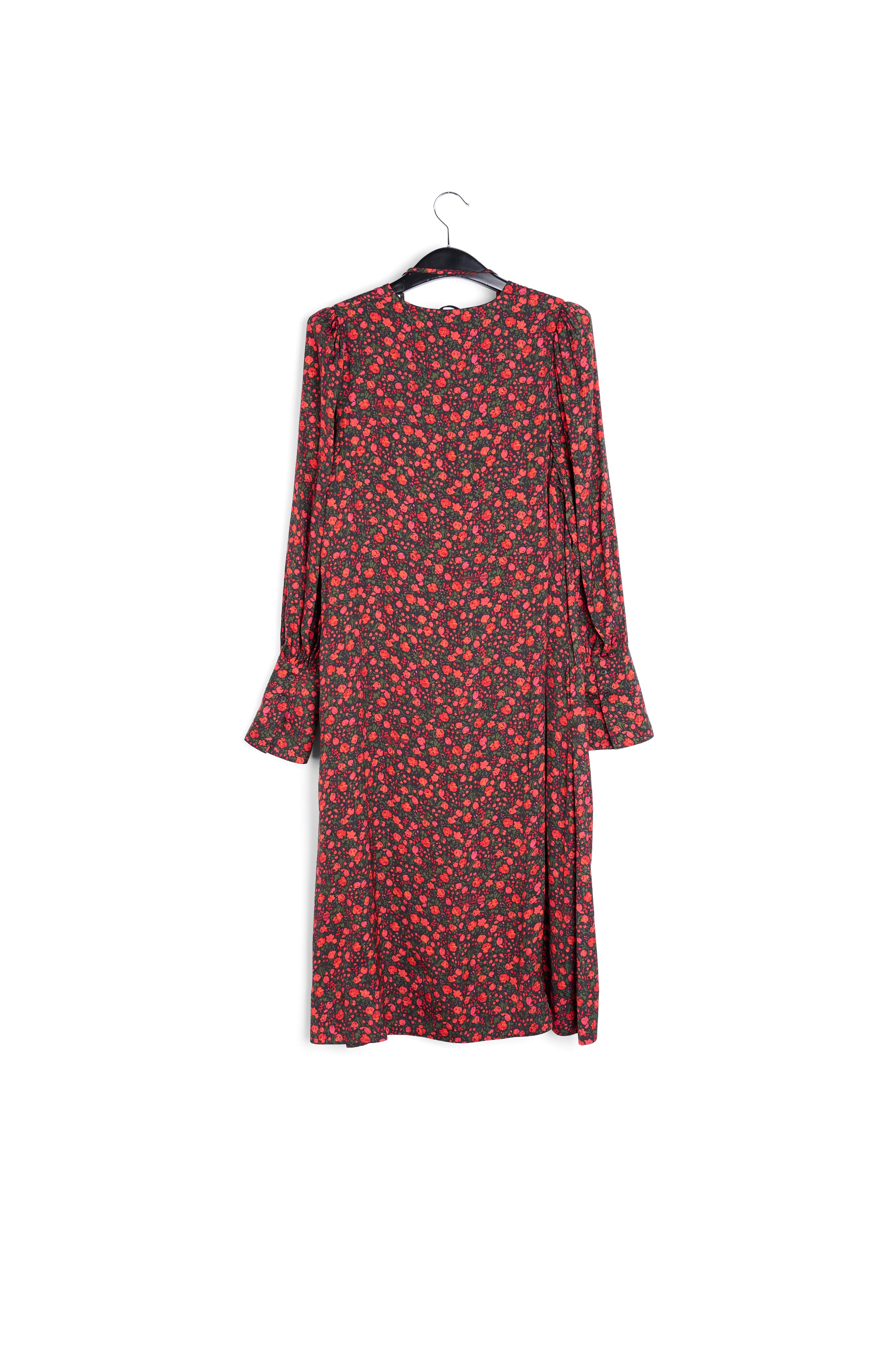 Robe maxi à  imprimé fleuri noir et rouge RE—SSENTIEL seconde main photo 2