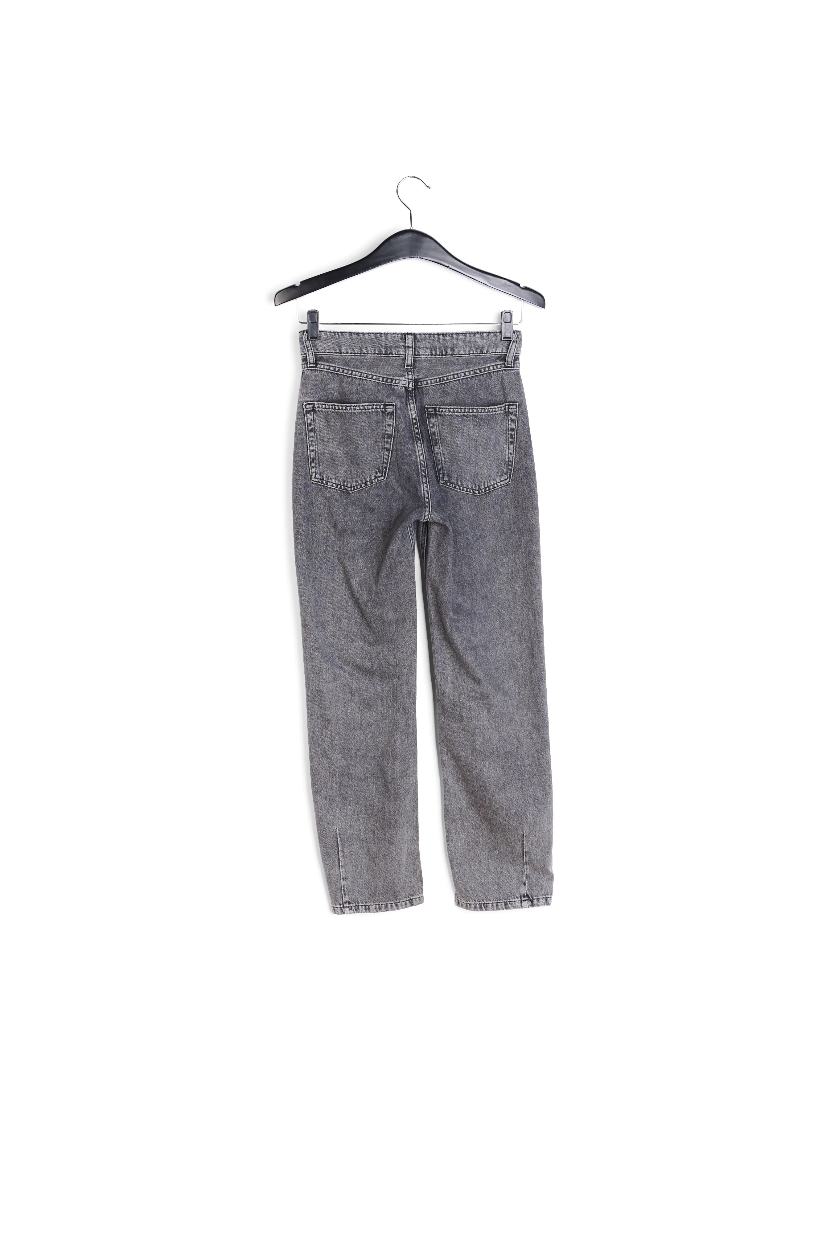 Grey cropped high-rise jeans RE—SSENTIEL second-hand photo 2