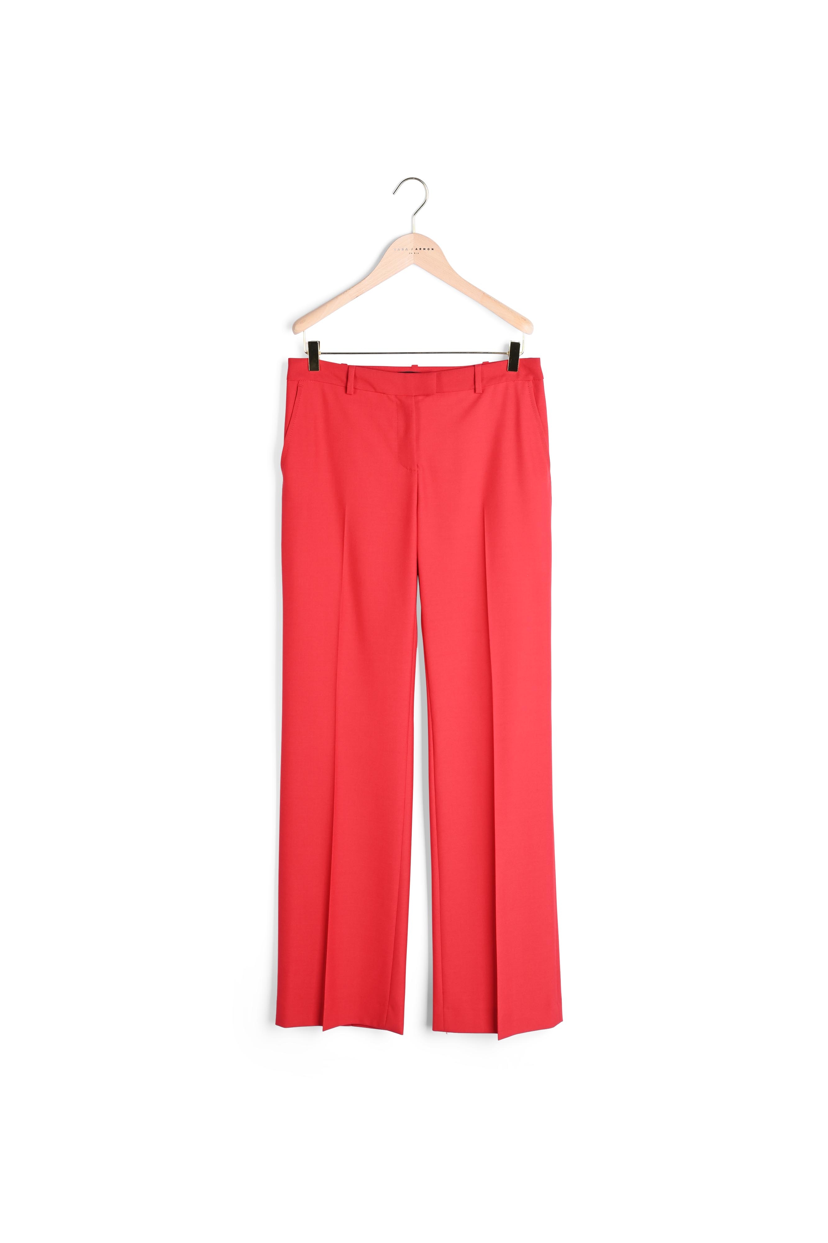 Pantalon Peter rouge en laine froide Tara Jarmon seconde main photo 6