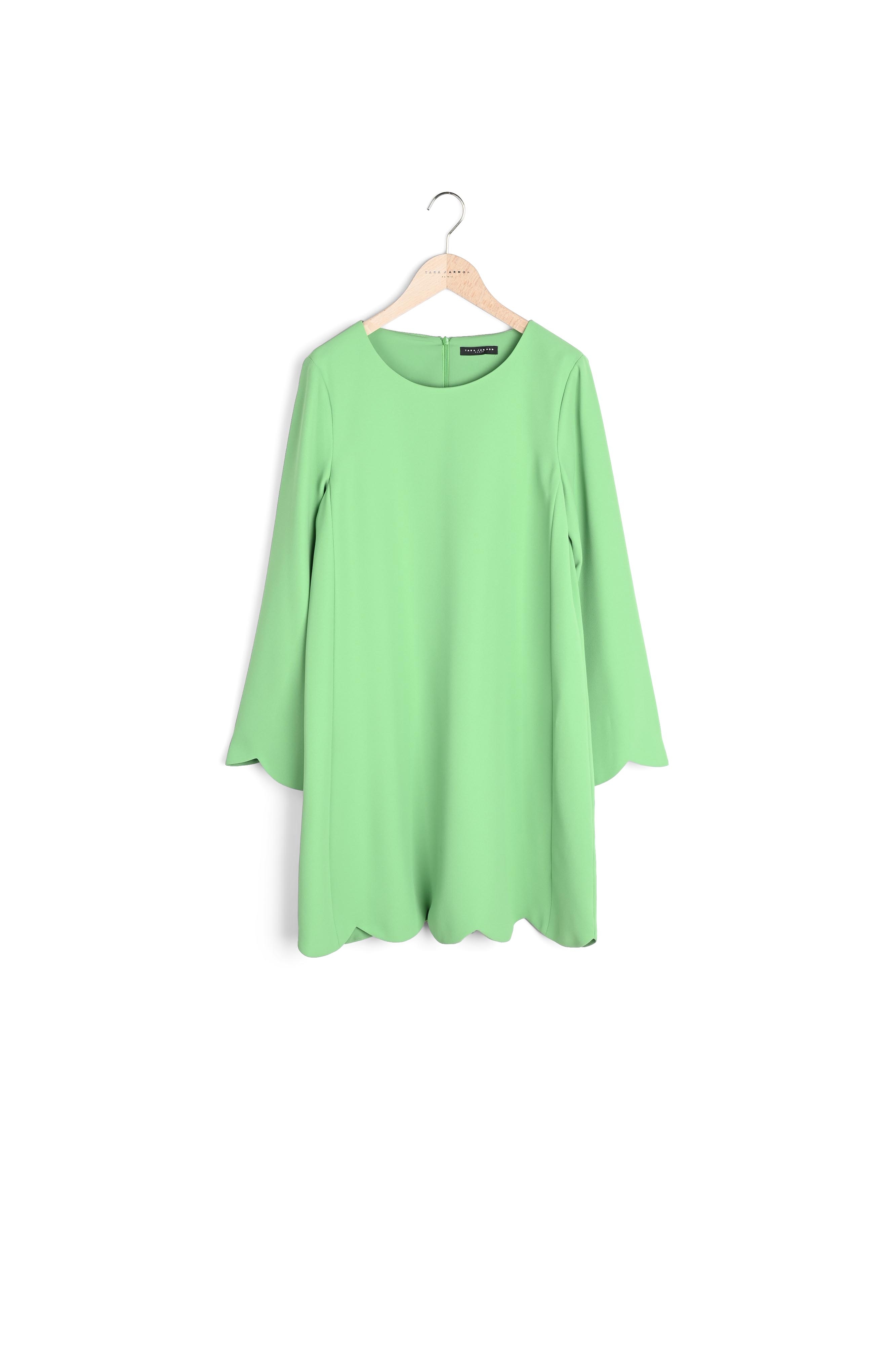 Robe Ruoda verte en crêpe Tara Jarmon seconde main photo 2