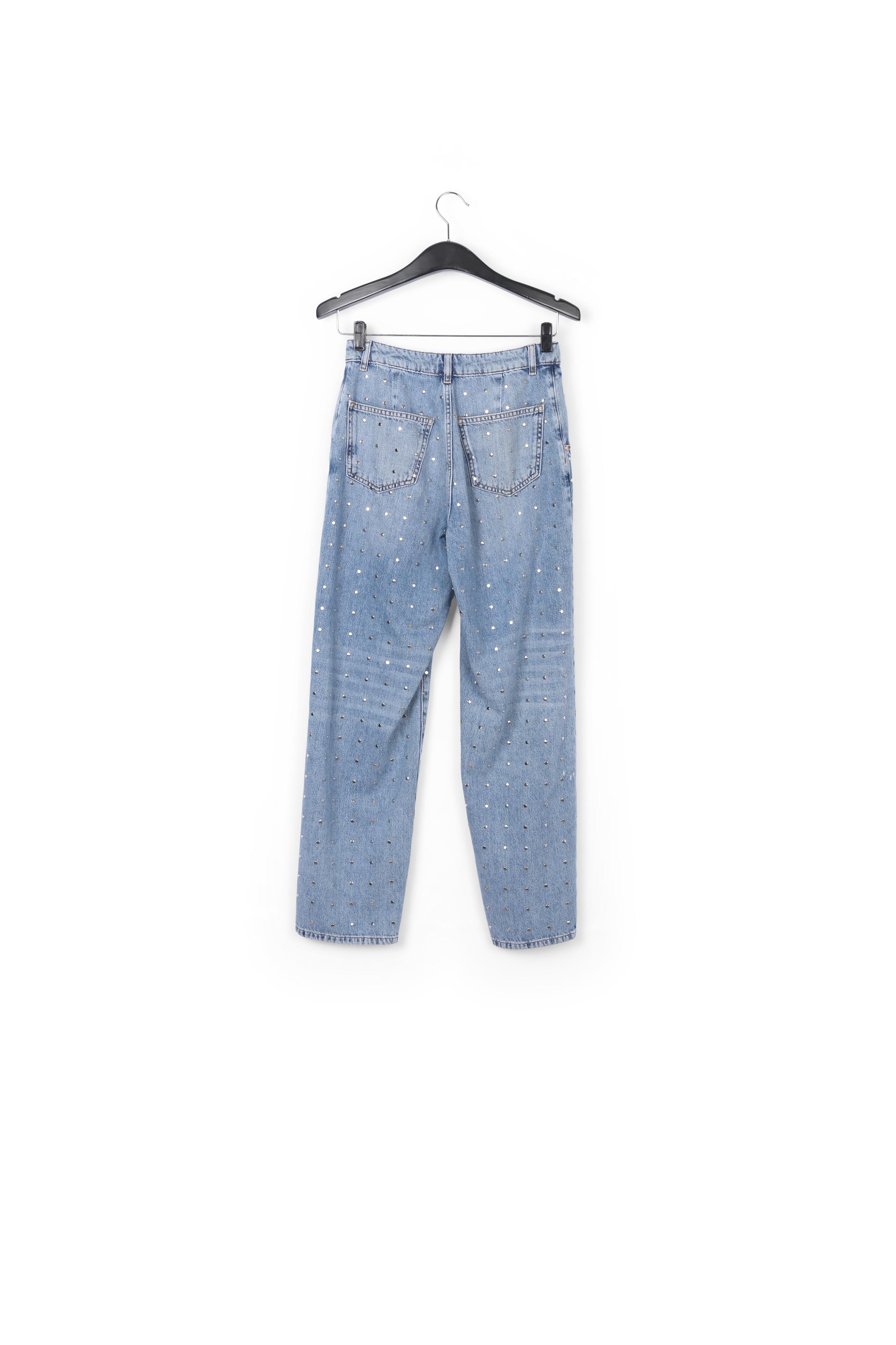 Blue stud-embellished boyfriend jeans RE—SSENTIEL second-hand photo 2