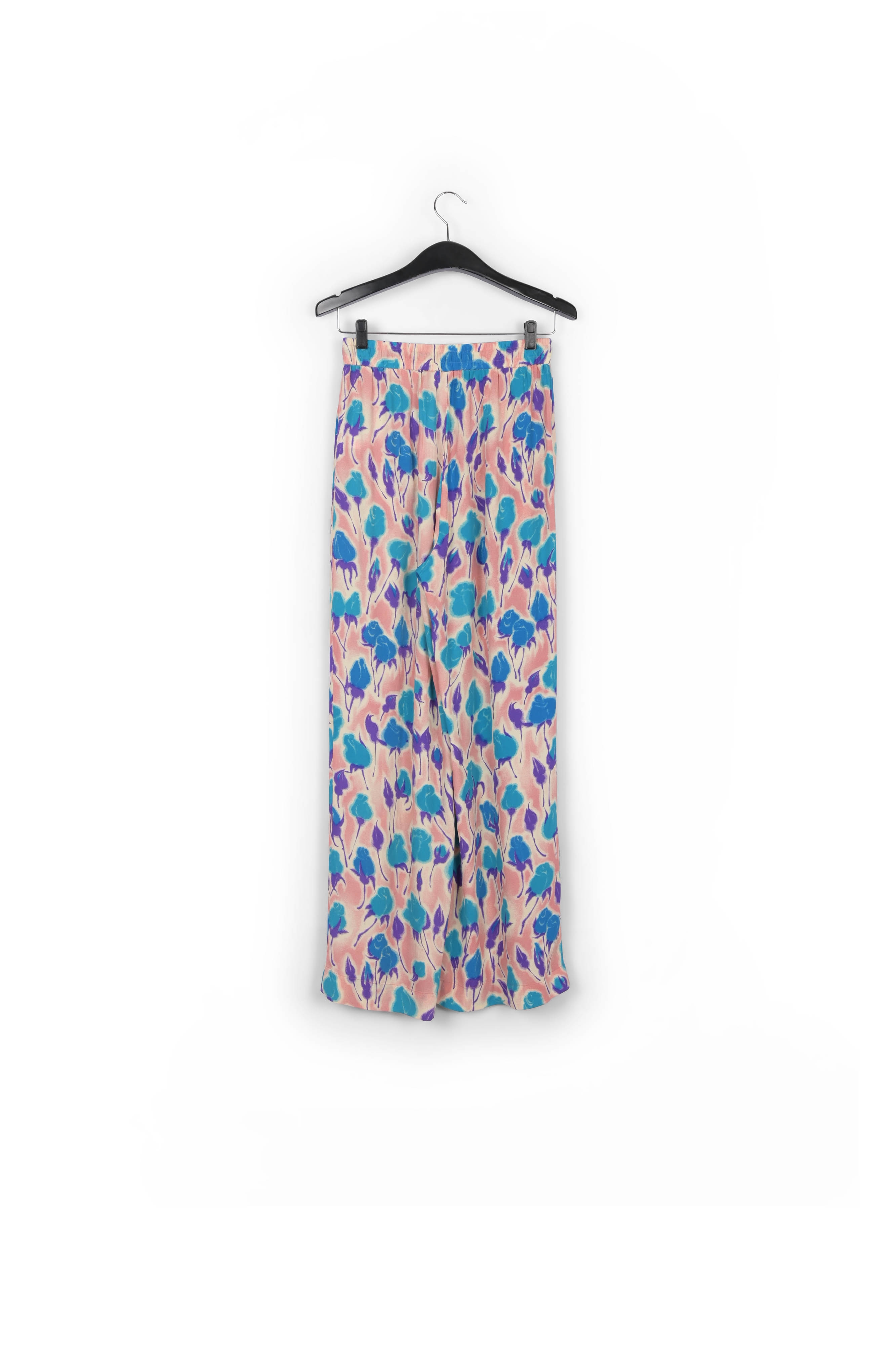 Light pink, blue and purple floral print wide-leg pants RE—SSENTIEL second-hand photo 2