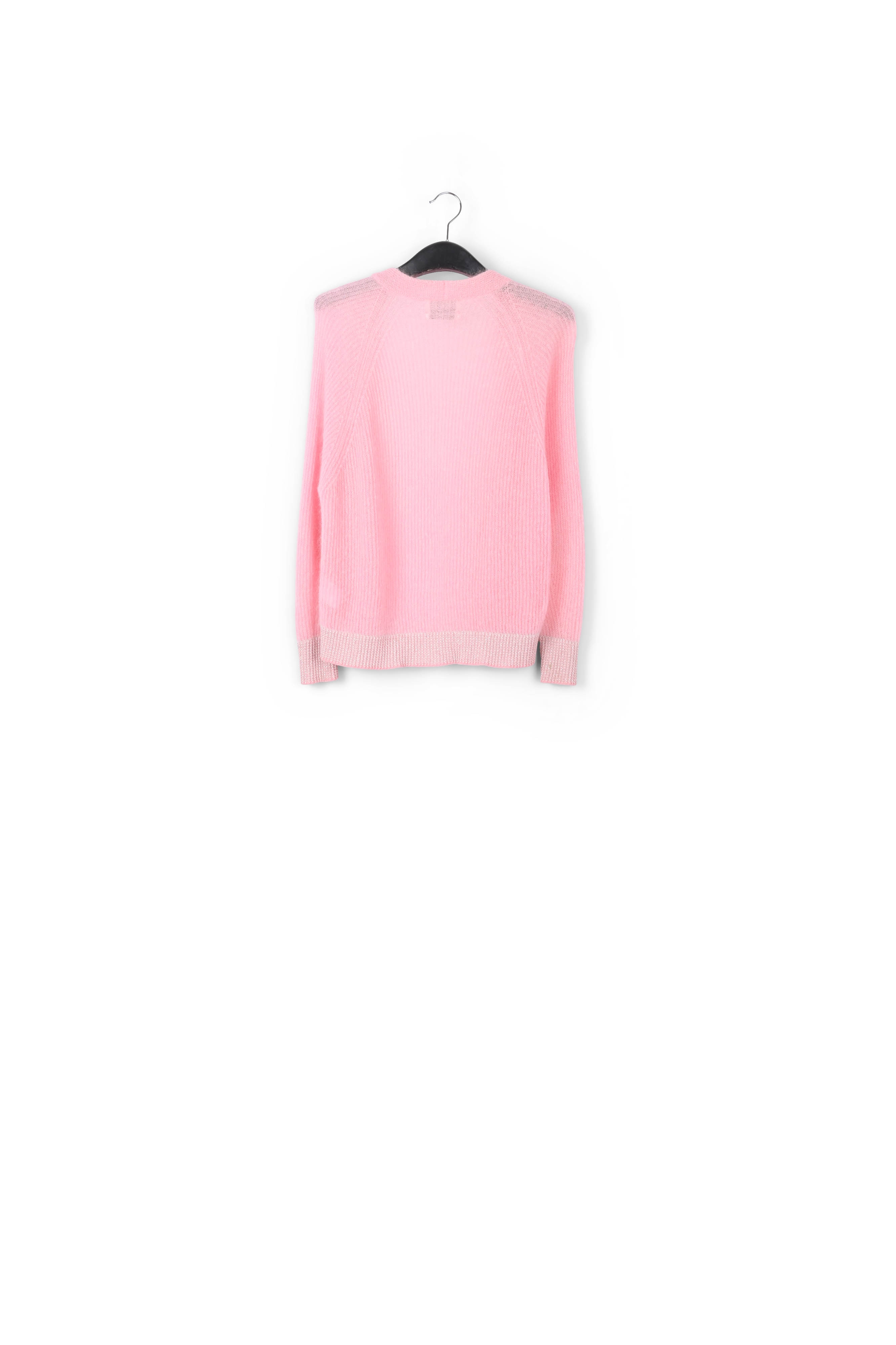Taupe geribbelde cardigan met contrasterende boorden RE—SSENTIEL tweedehands photo 2