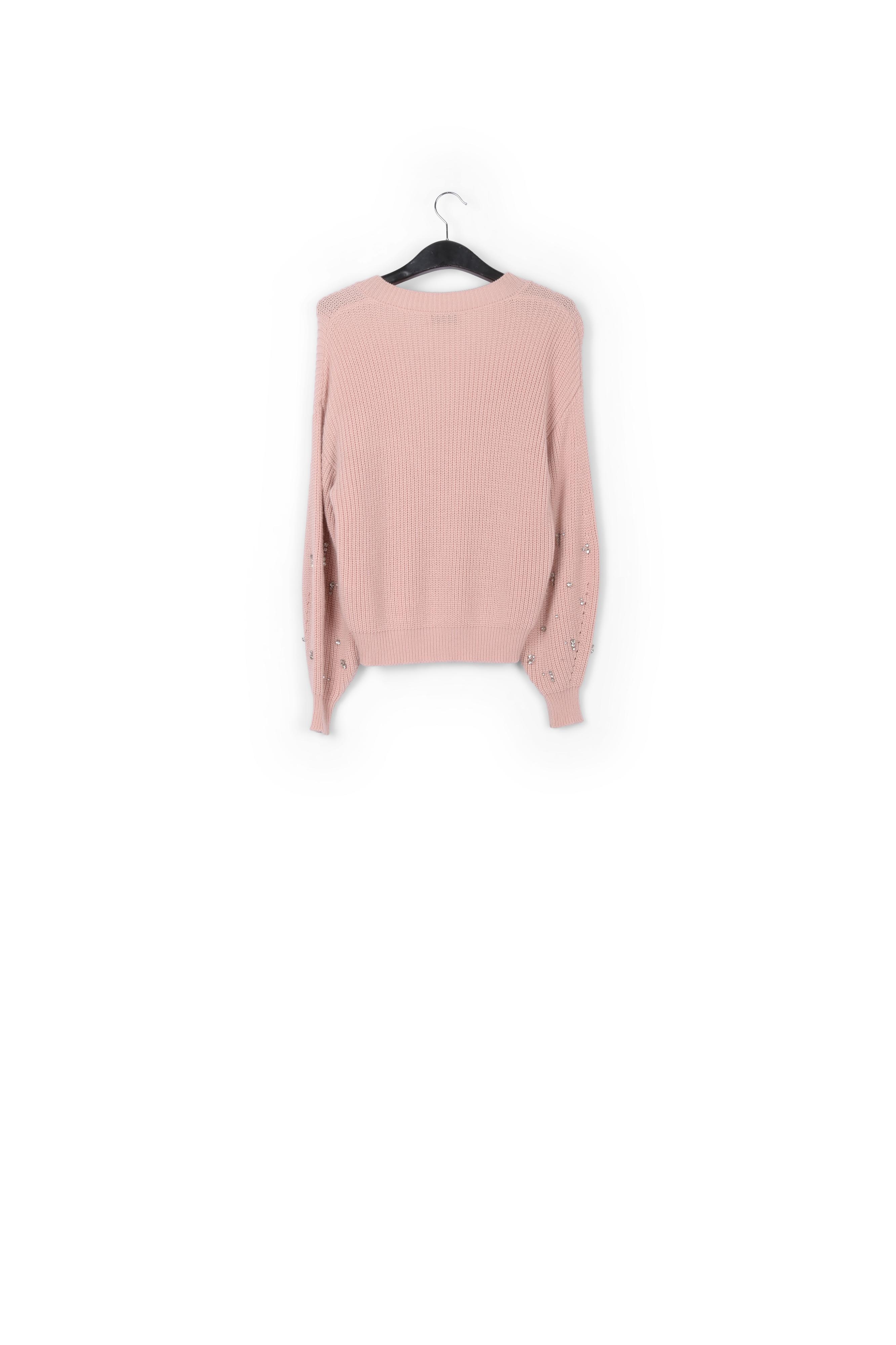 Pull rose avec strass RE—SSENTIEL seconde main photo 2
