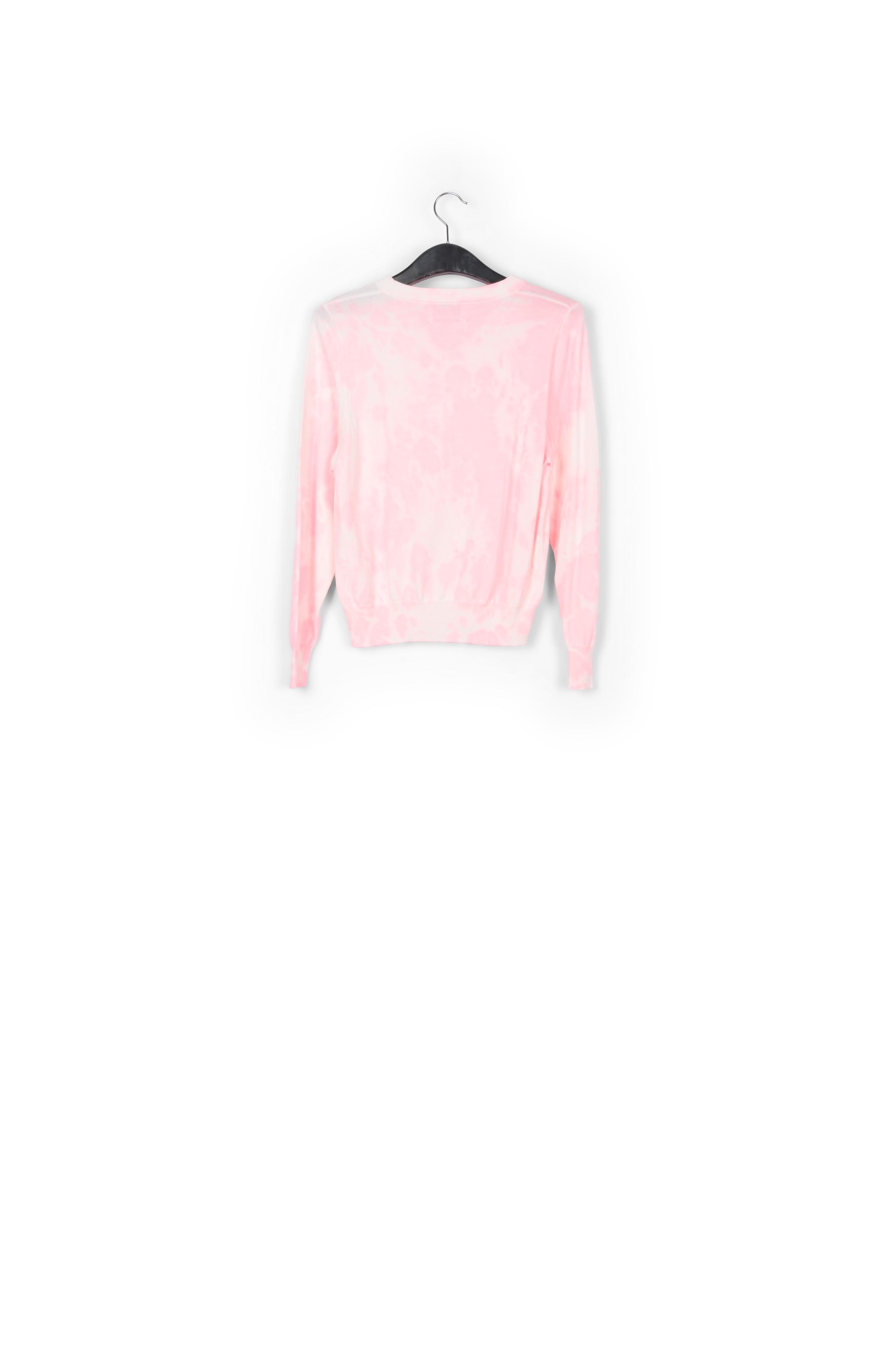 Light pink and off-white tie-dyed organic cotton-blend sweater RE—SSENTIEL second-hand photo 2